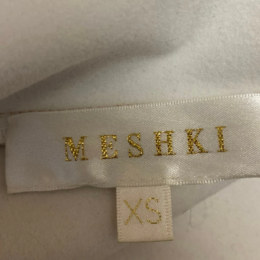 Meshki Tan Beige Khaki Patent Faux Leather Vegan Sleeveless Tank Crop Top Sz XS - Image 3
