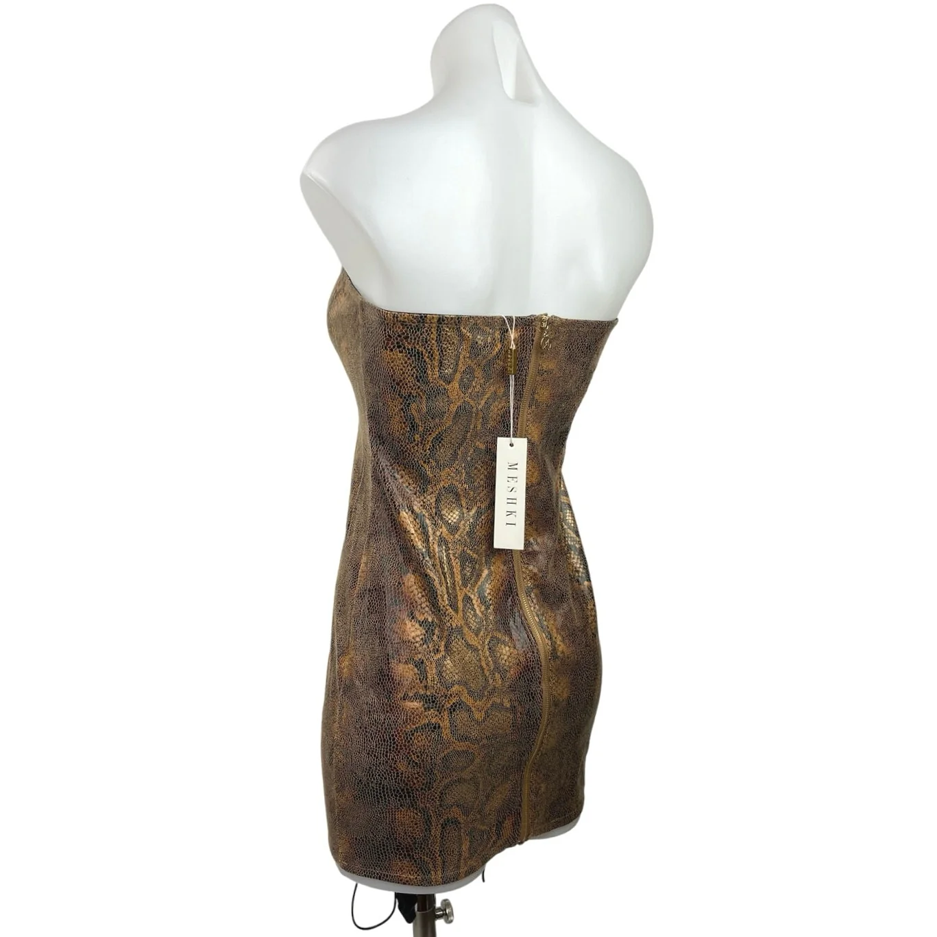 Meshki Women's Multicolor Snake Print Tie Up Sleeveless Mini Sheath Dress Size S - Image 2