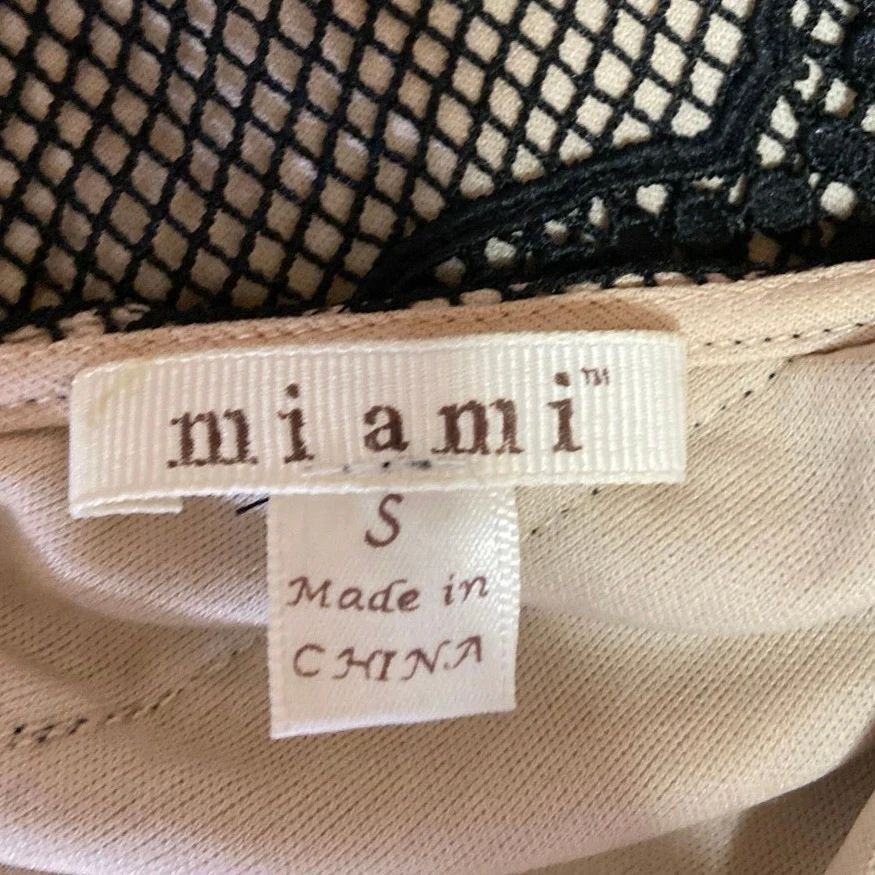 Miami Francesca's Collection Black Tan Lace Mesh Sleeveless A Line Mini Dress S - Image 4