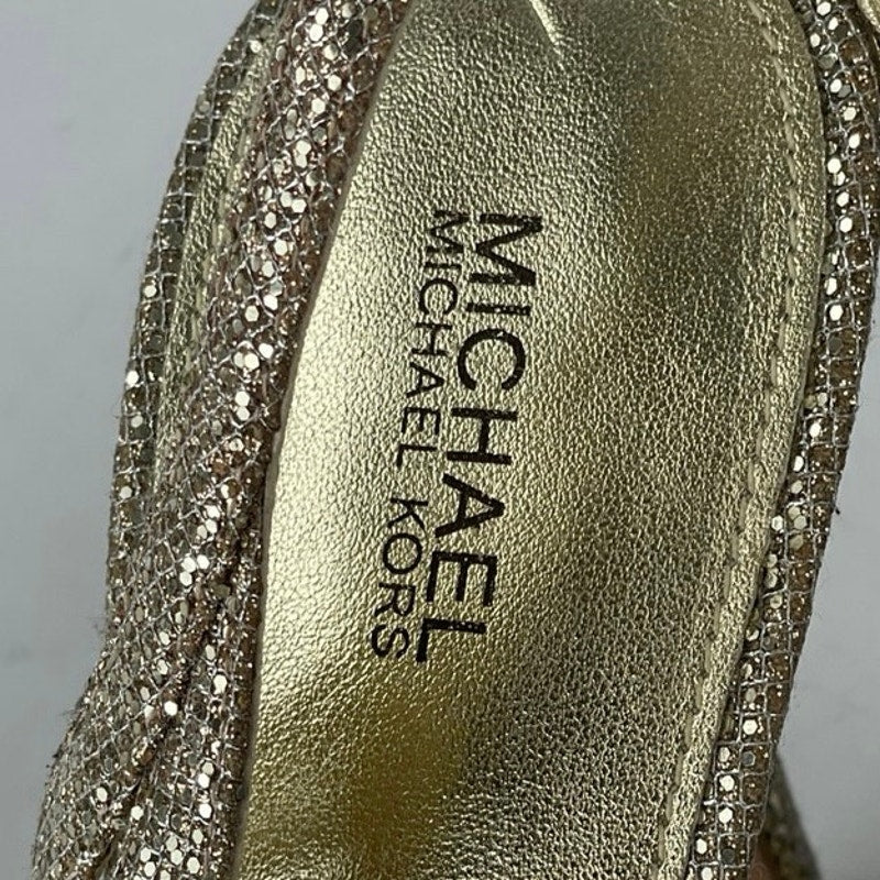 Michael Kors Alina Flex Silver Pointed Slingback Strap Pumps Stiletto Heels 8.5 - Image 5
