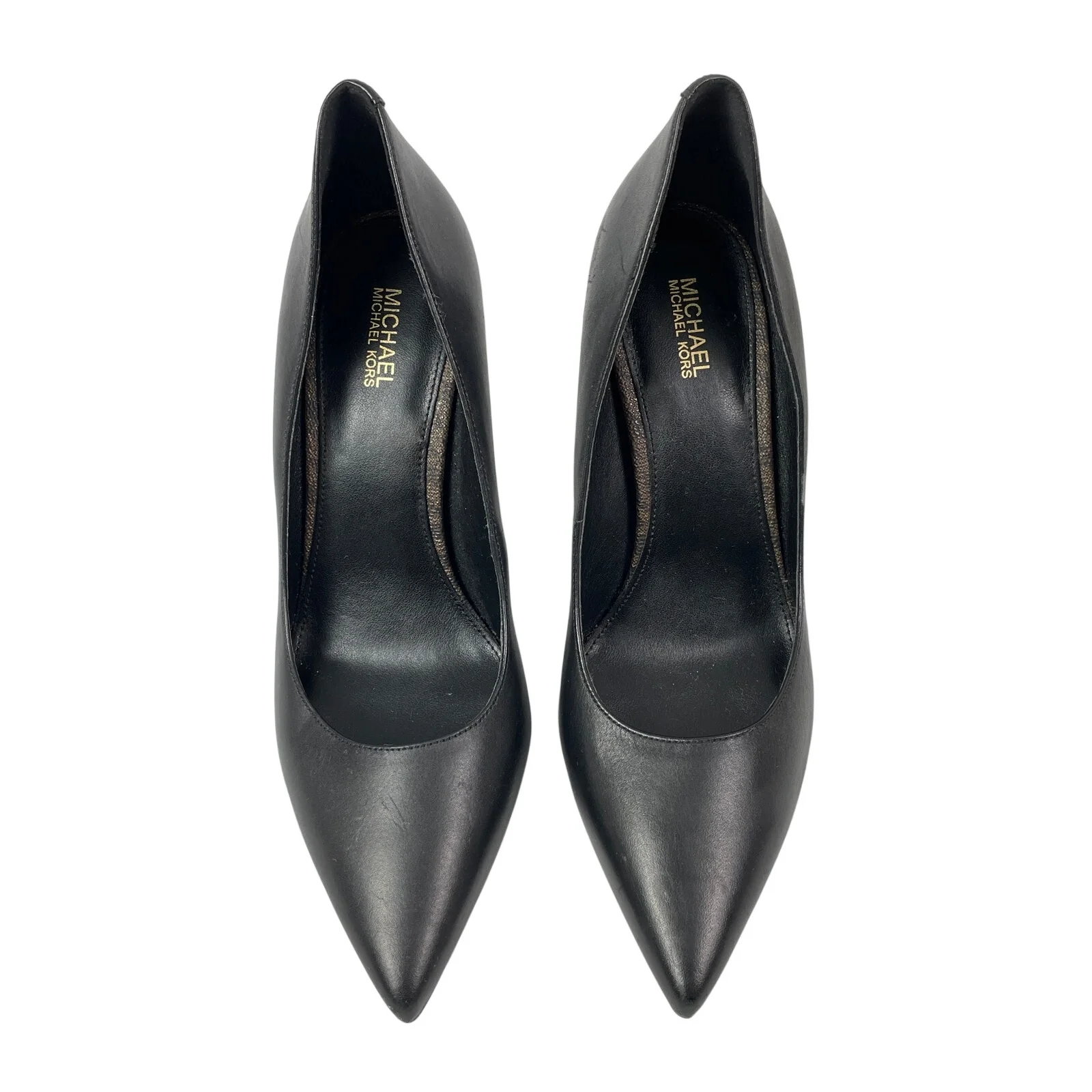 Michael Kors Alina Flex Women's Black Leather Pointed Toe Stiletto Heels Shoes 8 - Image 2