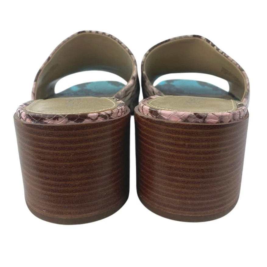 Michael Kors Ingrid Snakeskin Leather Round Toe Slip On Mules Dress Sandals 9.5Mq - Image 3