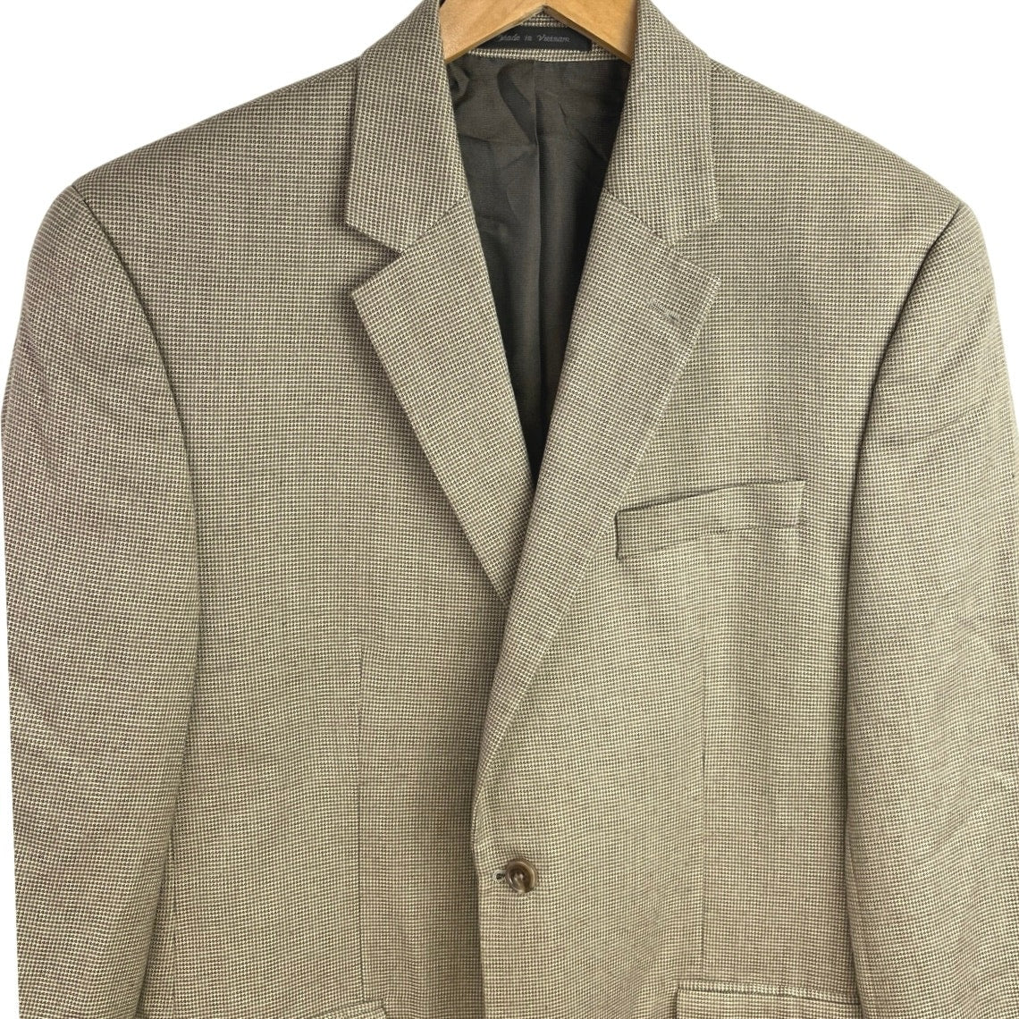 Michael Kors Men's Tan Beige Two Button Notch Lapel Blazer Coat Suit Jacket 42 - Image 3