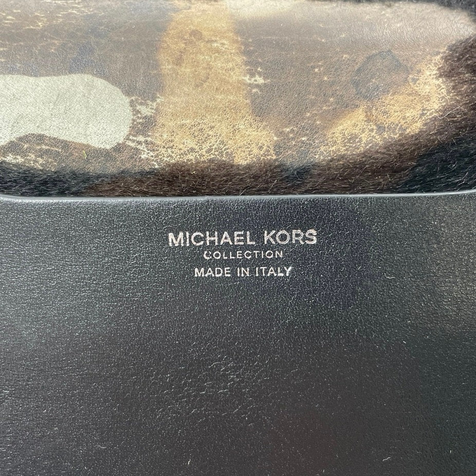 Michael Kors Mia Green Camo Calf Hair Shoulder Crossbody Satchel Handbag OS - Image 3
