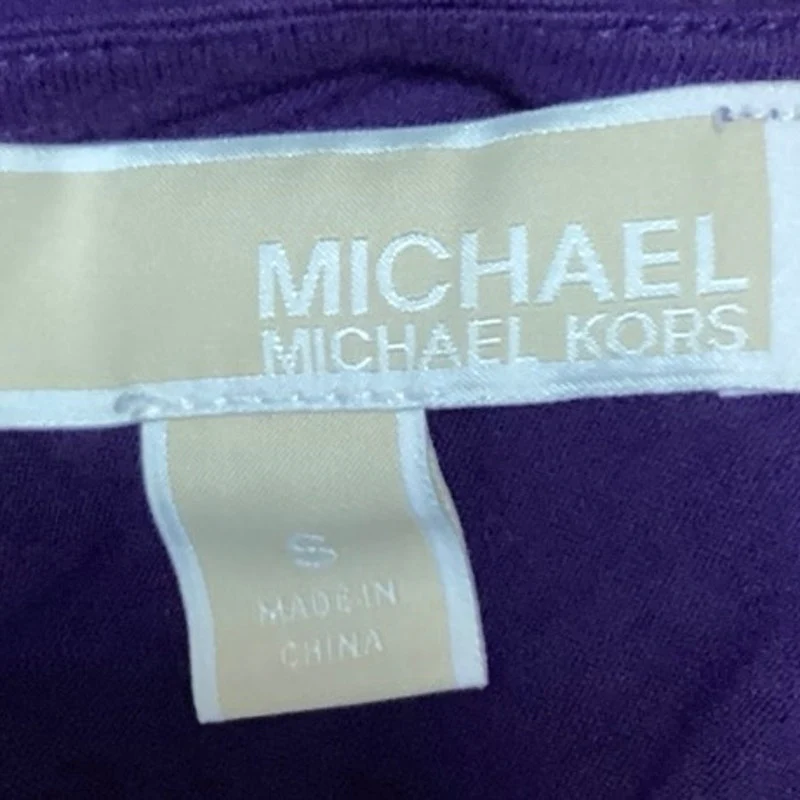 Michael Kors Purple V Neck Layered Pullover Casual Long Sleeve Top Size S - Image 3