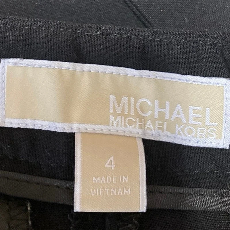 Michael Kors Women's Black Mid Rise Straight Leg Trousers Dress Pants Size 4 - Image 4