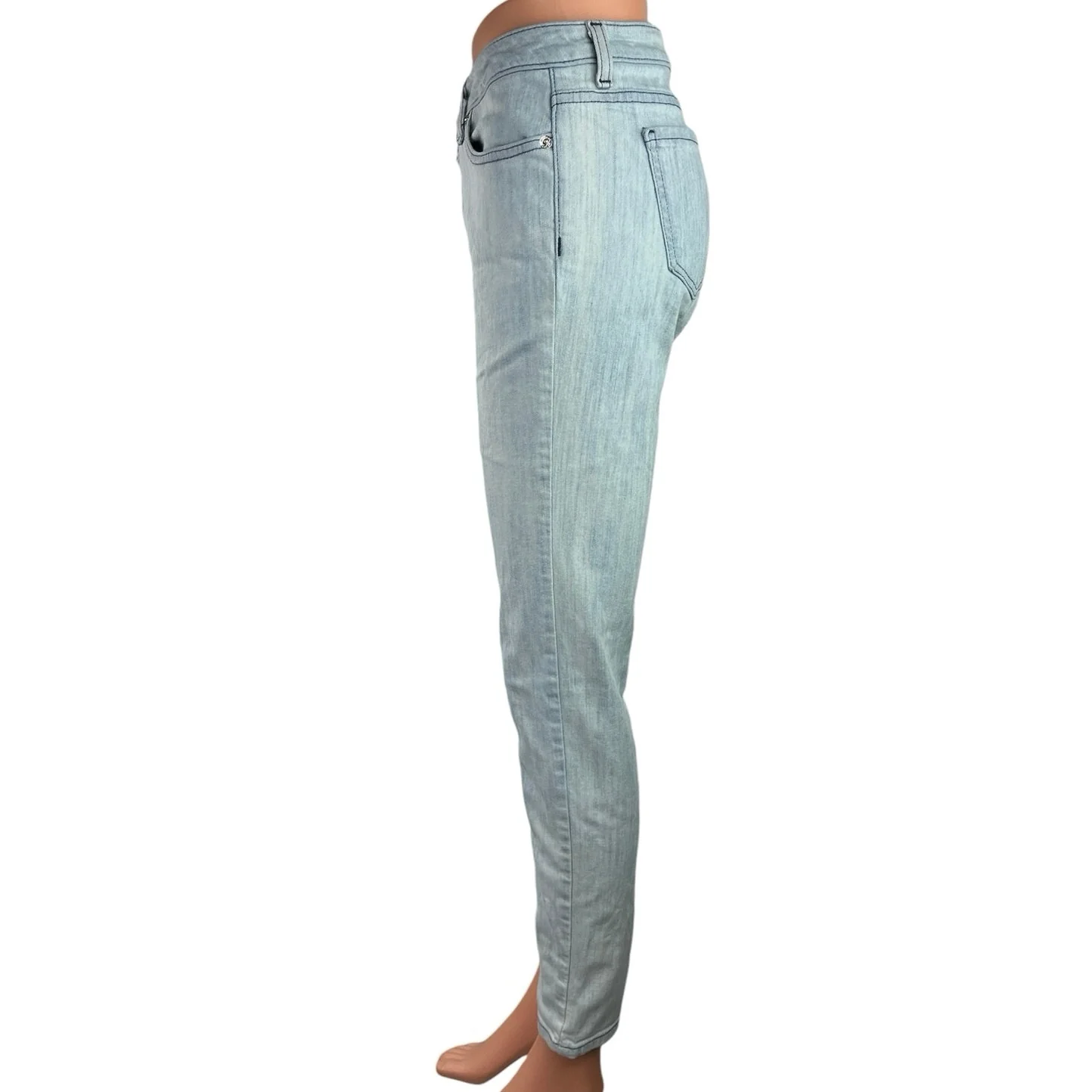 Michael Kors Blue Denim Mid Rise Flat Front Stretchable Ankle Skinny Jeans Sz 4 - Image 2