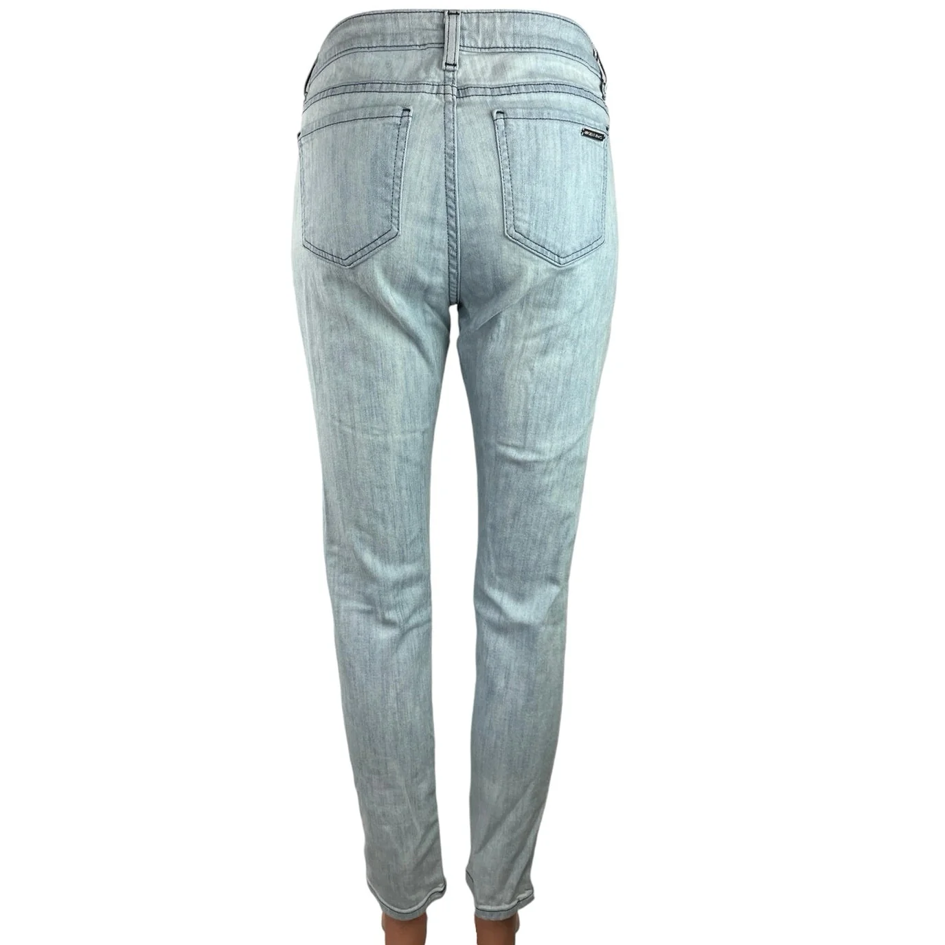 Michael Kors Blue Denim Mid Rise Flat Front Stretchable Ankle Skinny Jeans Sz 4 - Image 3