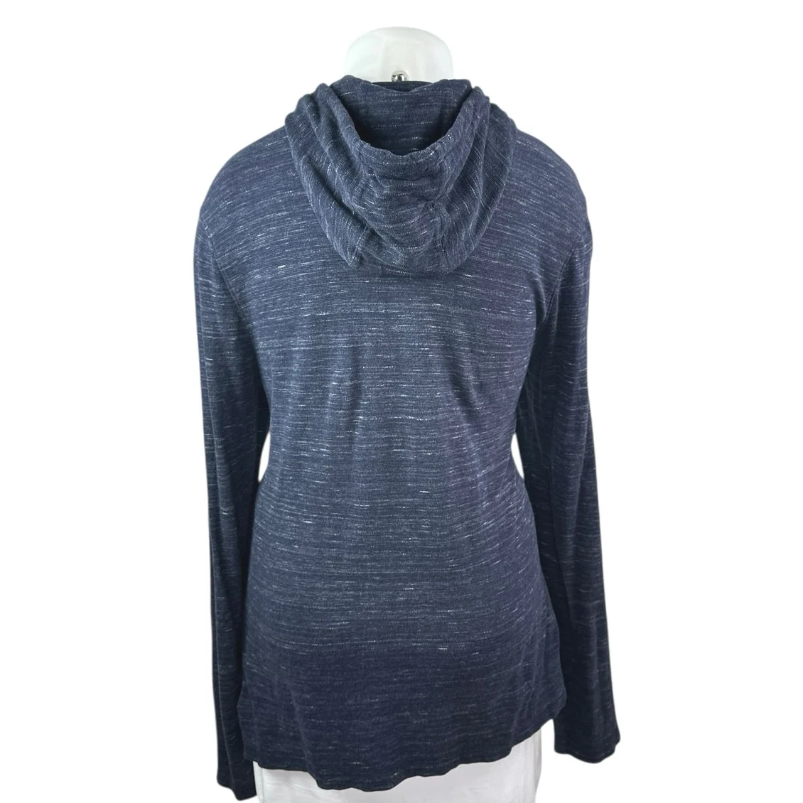 Michael Kors Women's Heather Blue Drawstring Hoodie Hooded Sweatshirt Top Size L - Image 2