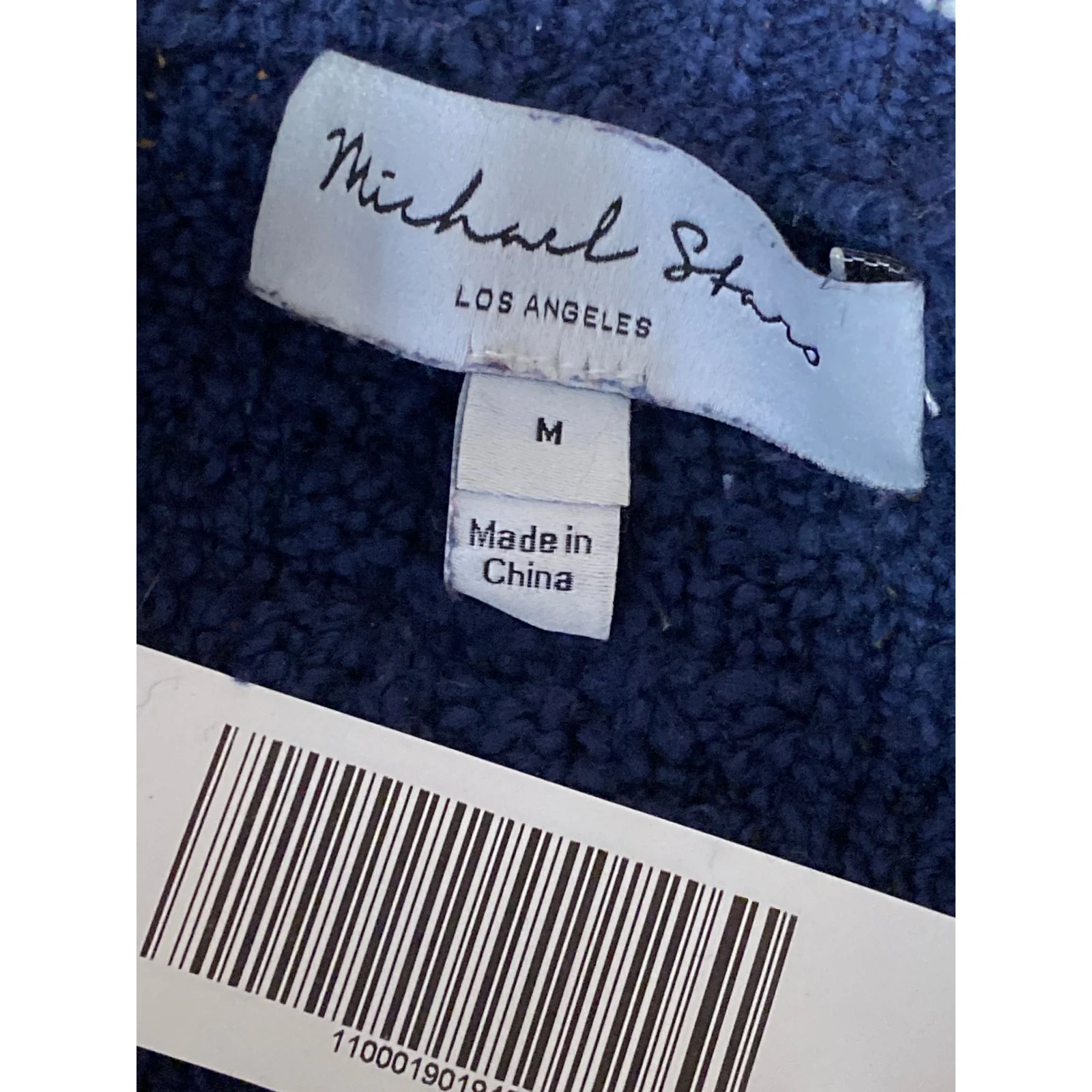 Michael Stars Navy Blue Waffle Knit Half Puff Sleeve Blouse Sweater Top Size M - Image 3