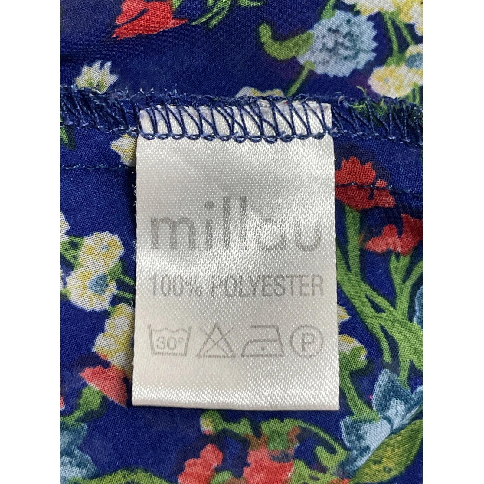 Millau Women's Blue Floral Sleeveless Boxy Swing A Line Cami Tank Blouse Top S - Image 6