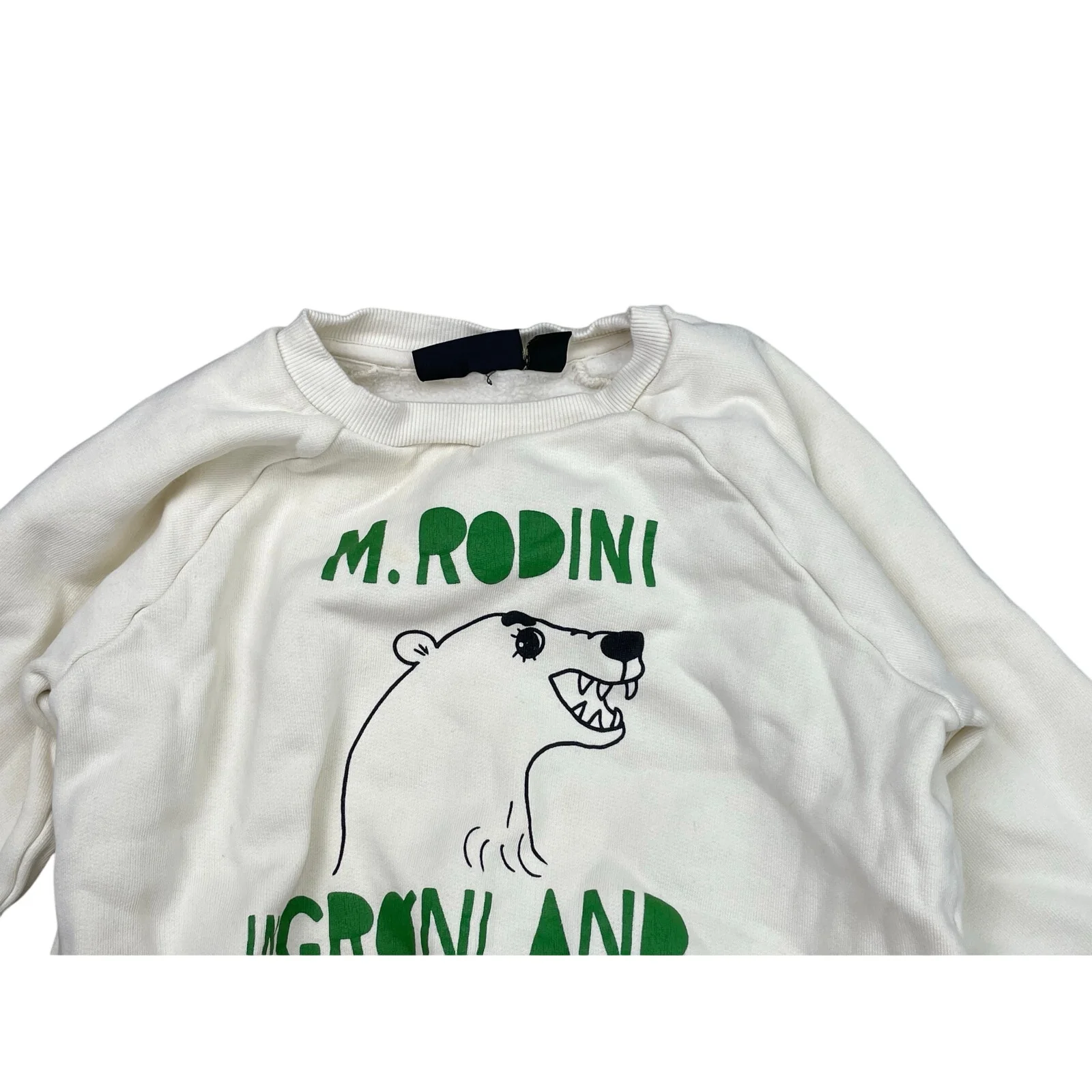 Mini Rodini Kids Girl White Polar Bear Print Crew Neck Sweater Sweatshirt 8-9 YO - Image 3