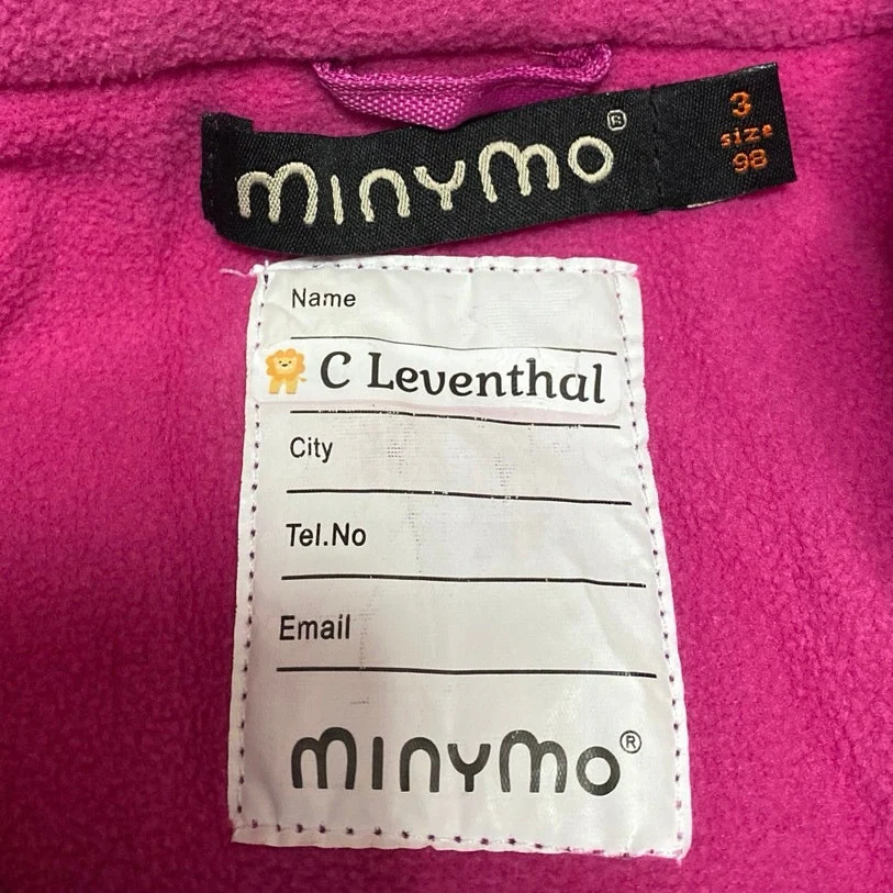 Minymo Girls Pink Full Zip Hoodie Hooded Long Sleeve Snow Ski Coat Jacket 98cm - Image 4