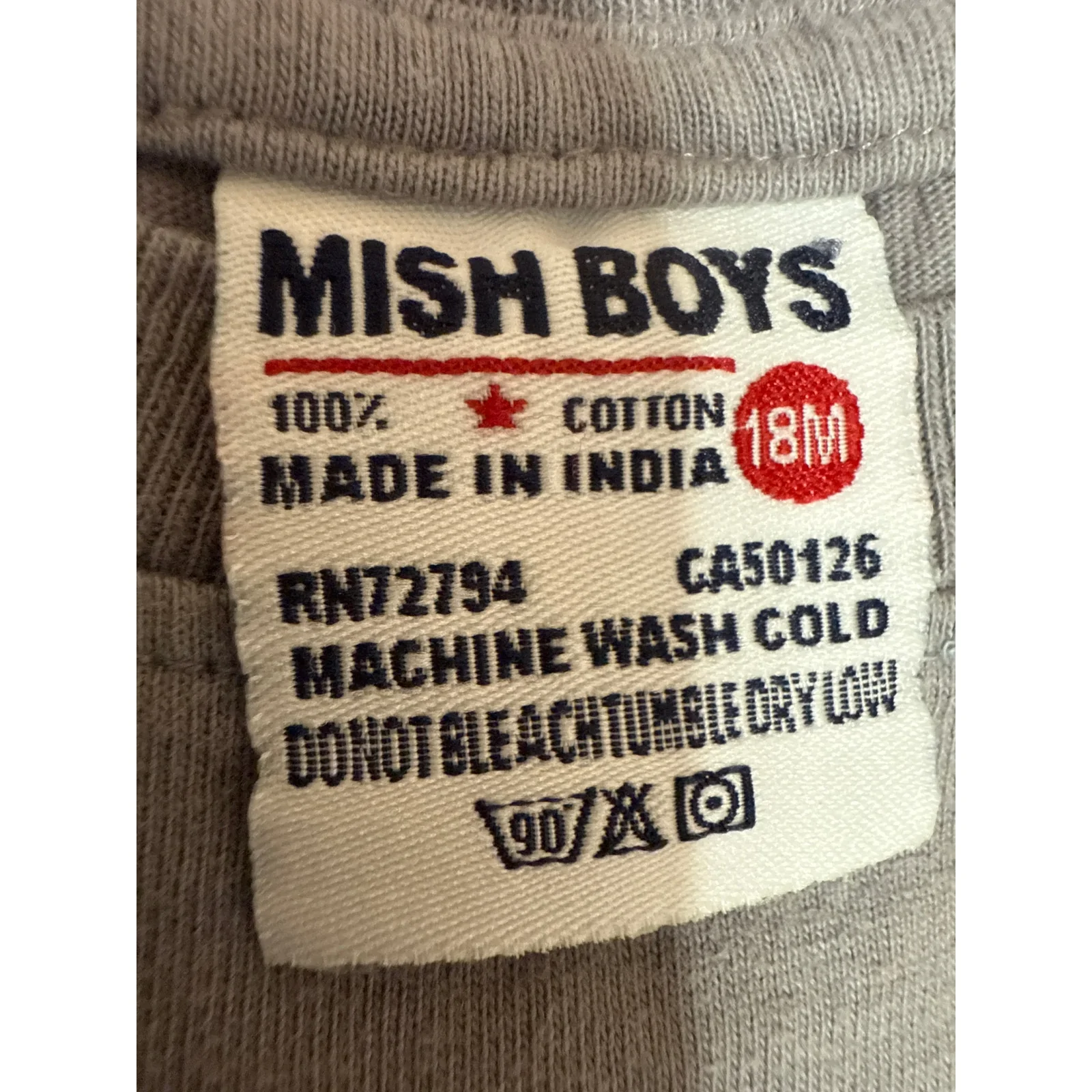 Mish Boys Rock n Roll Baby Toddler Gray Long Sleeve Crew Neck Tee Tshirt Top 18M - Image 4