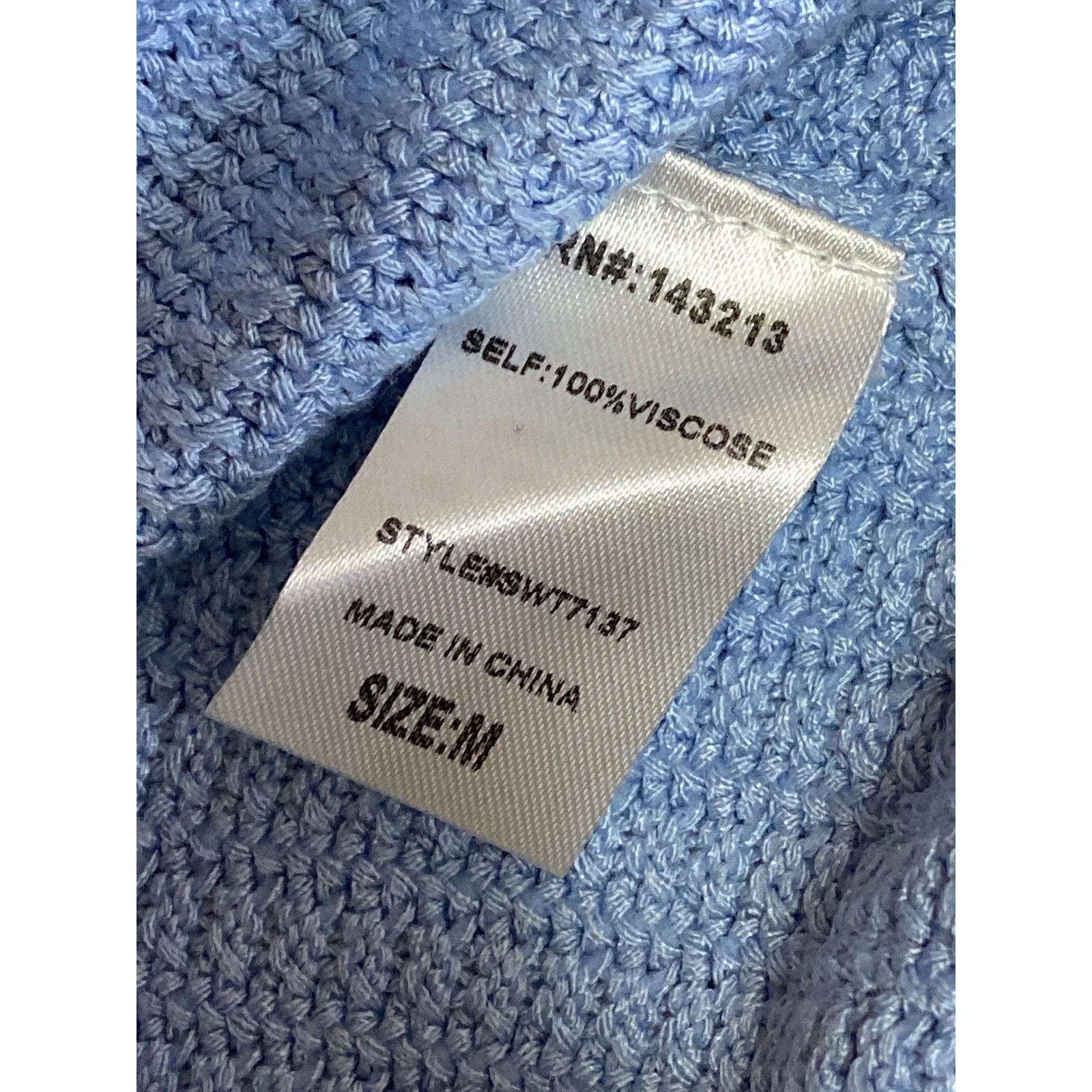 Miss Love Blue Rib Waffle Knit V Neck Sleeveless Cropped Sweater Vest Top Size M - Image 6