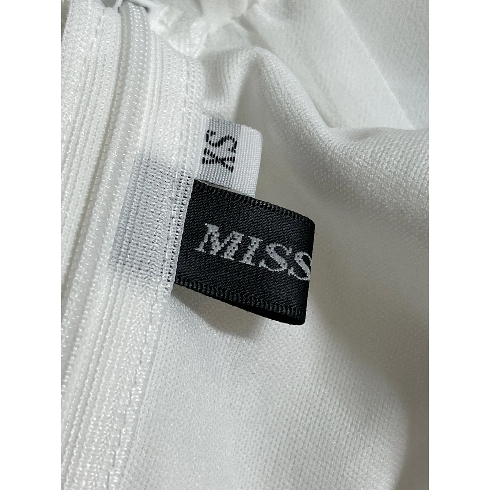 Miss Ord Women's White Deep V Neck Long Sleeve Tiered Mini Flare A-Line Dress XS - Image 5