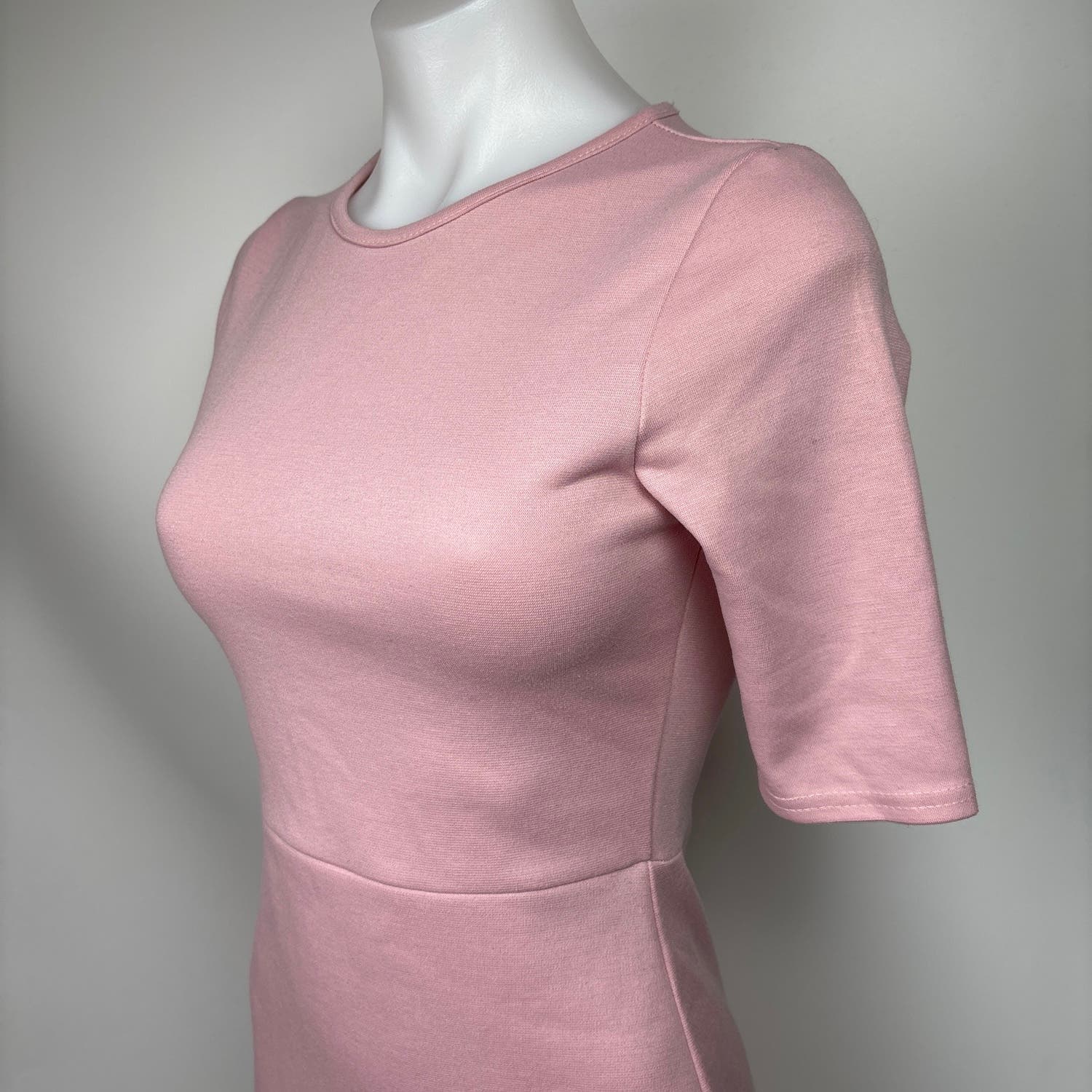 Missguided Pink Round Neck Short Sleeve Stretch Mini Bodycon Sheath Dress Sz 6 - Image 4