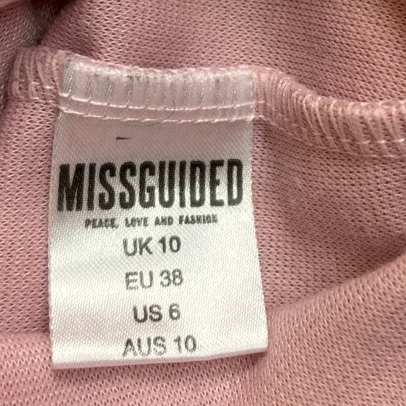 Missguided Pink Round Neck Short Sleeve Stretch Mini Bodycon Sheath Dress Sz 6 - Image 7