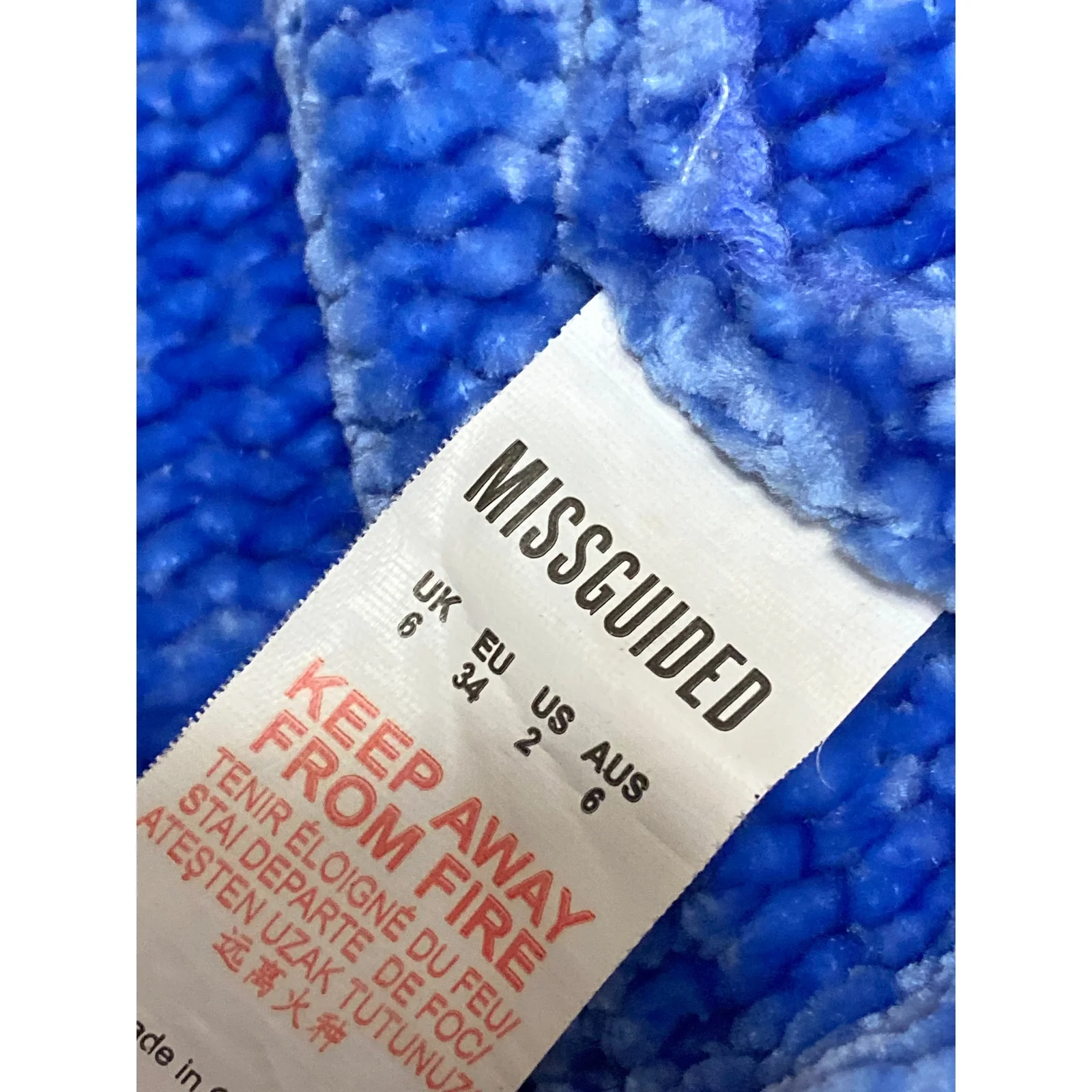 Missguided Women's Blue Knit Chenille Long Sleeve Crop Sweatshirt Sweater Top 2 - Image 7