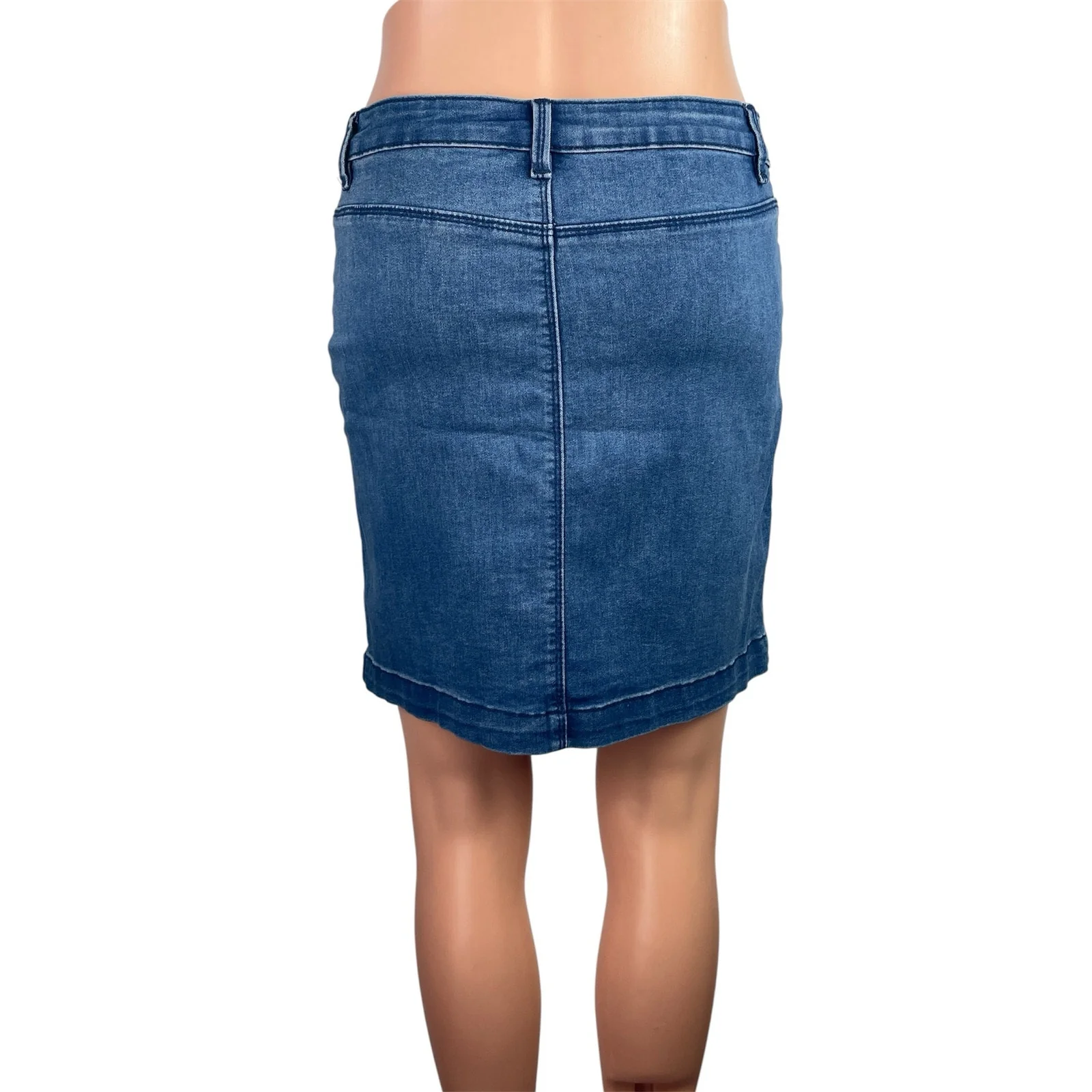 Missguided Women's Blue Low Waist Pockets Mini Denim Jeans Pencil Skirt Size 8 - Image 3