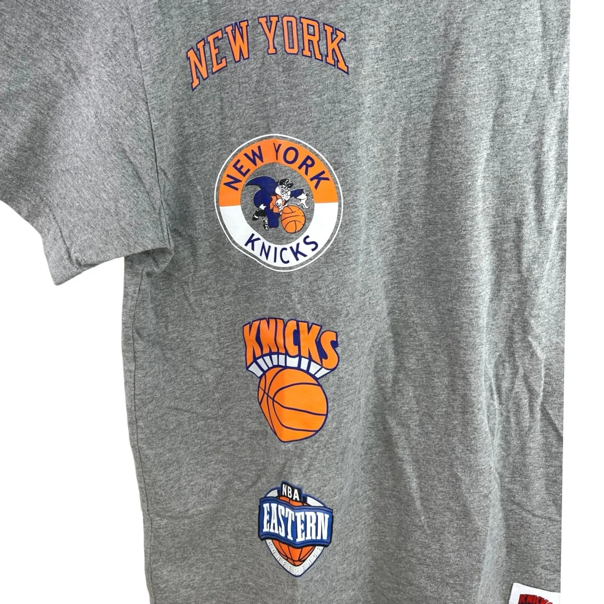 Mitchell & Ness Men's Gray New York Kicks NBA Graphic Logo T Shirt Tee Top Sz M - Image 3