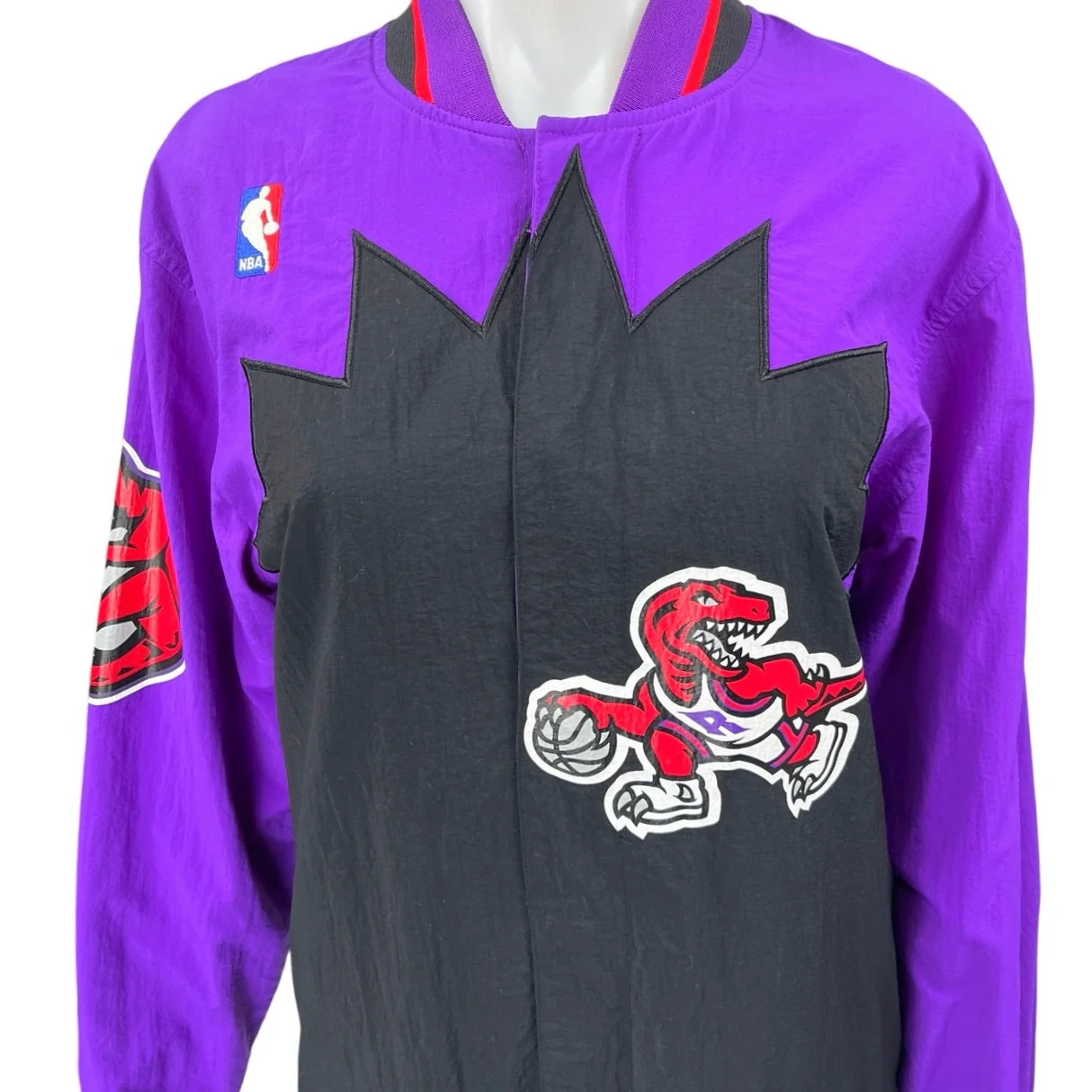 Mitchell & Ness NBA Toronto Raptors Basketball Warm Up Bomber Coat Jacket Size S - Image 3
