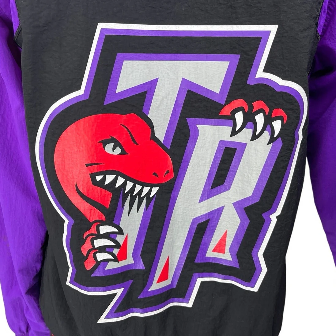 Mitchell & Ness NBA Toronto Raptors Basketball Warm Up Bomber Coat Jacket Size S - Image 5