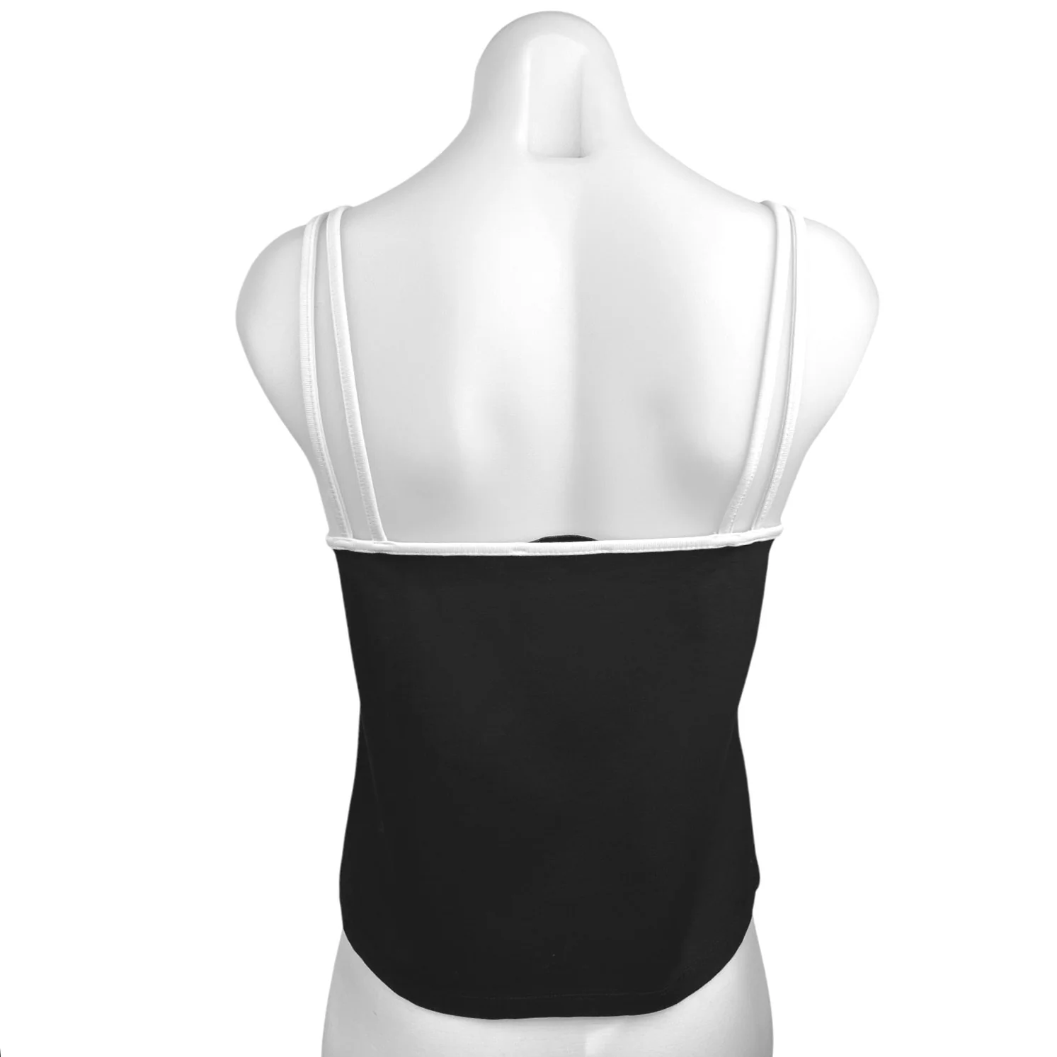 MNG Black White Sweetheart Neck Spaghetti Cami Camisole Tank Crop Top Size M - Image 2