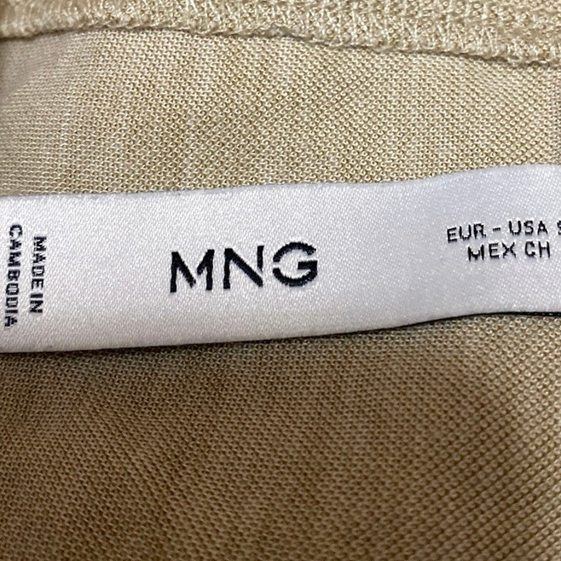 MNG Mango Beige Tan Khaki Sleeveless High Neck Cami Cropped Tank Top Size S - Image 3