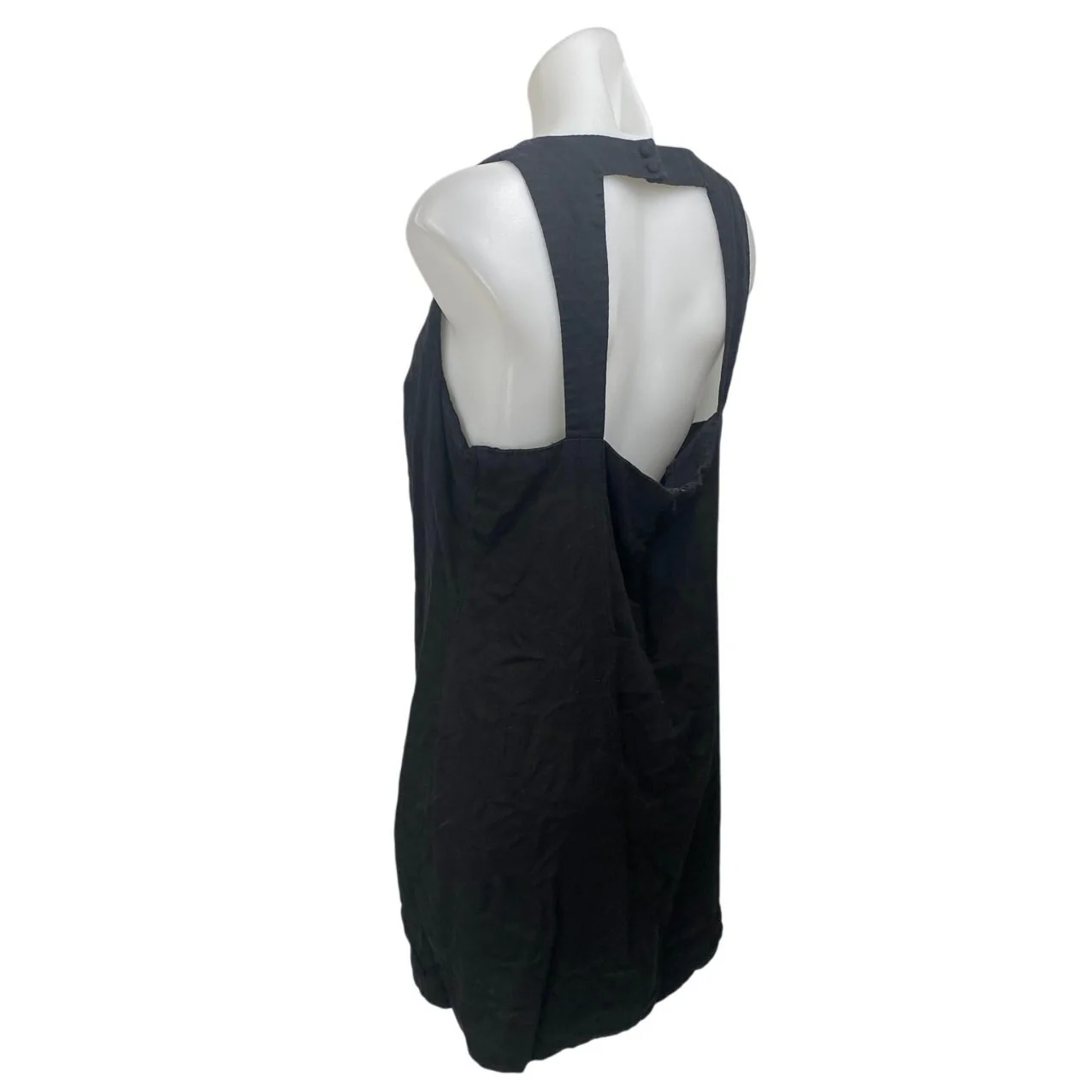 MNG Mango Black Sleeveless Round Neck Cutout Back Cami Tank Mini Shift Dress 10 - Image 2