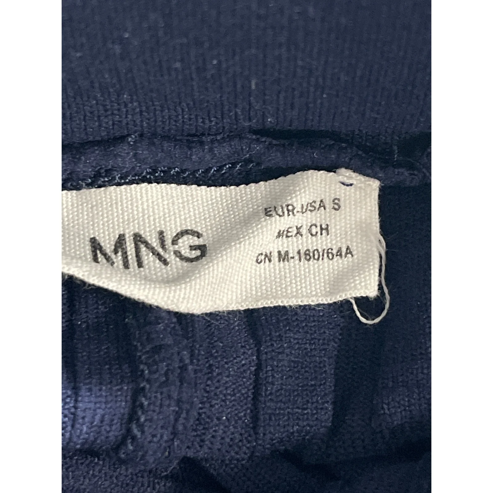 MNG Mango Blue Ribbed High Rise Skinny Yoga Athletic Activewear Leggings Pants S - Image 5