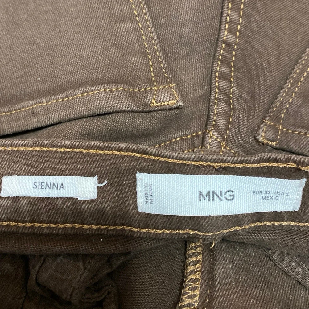 MNG Mango Sienna Women's Brown High Waist Flared Bootcut Denim Jeans Pants Sz 1 - Image 4