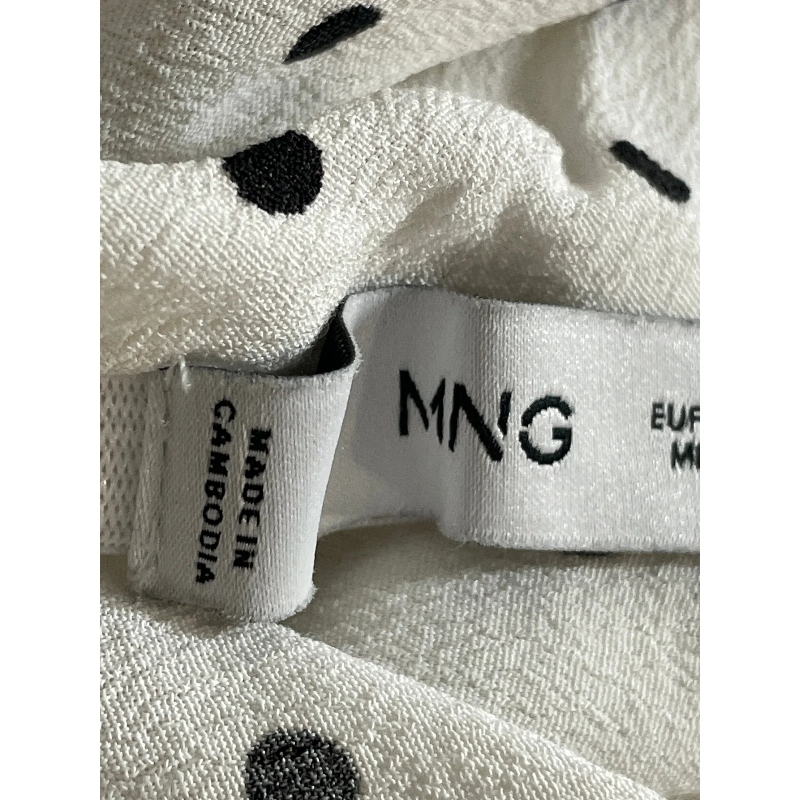 MNG Mango White Black Polka Dots Strapless Tube Bandeau Slip Midi Dress Size S - Image 5