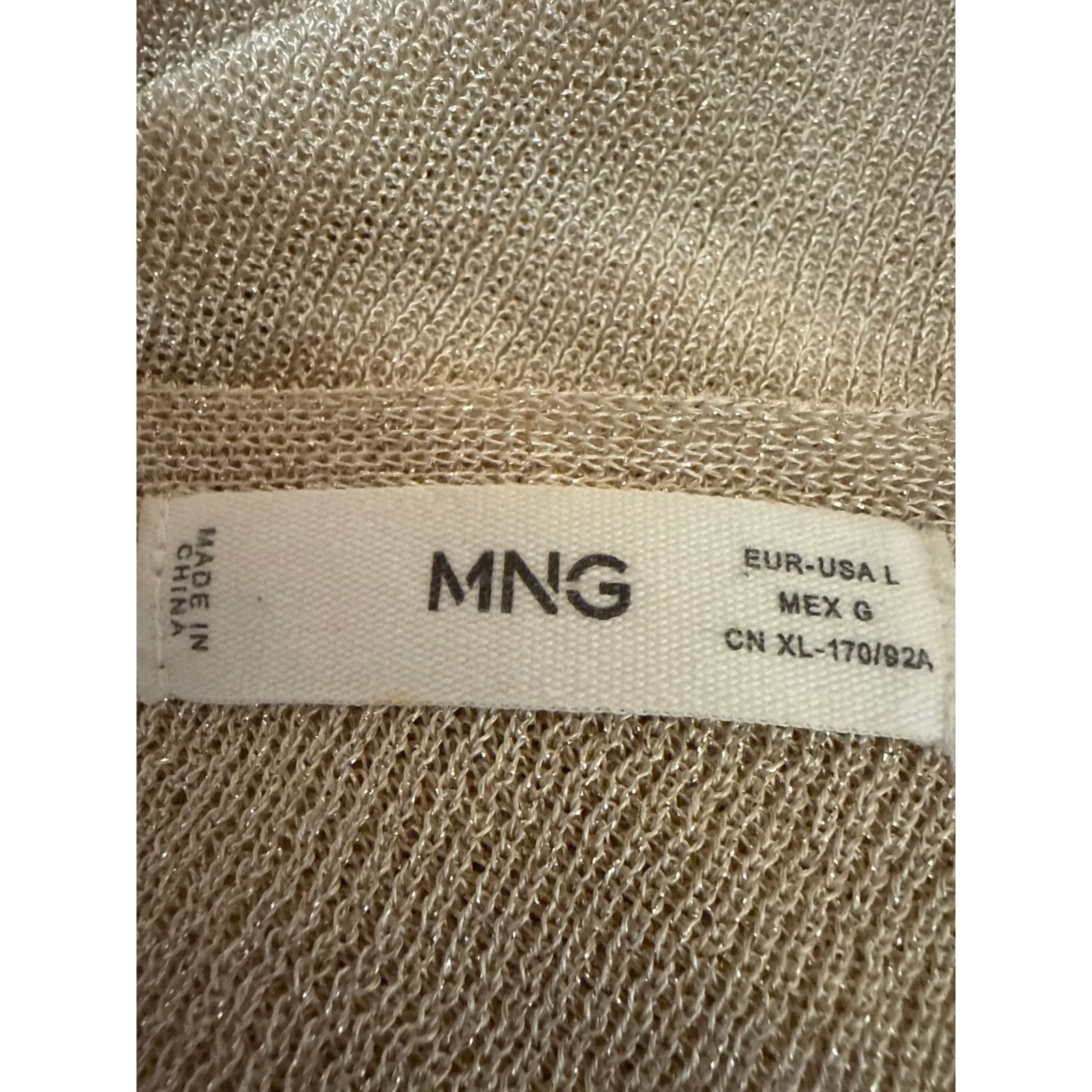 MNG Mango Women's Beige Tan Sleeveless Knit V-Neck Cami Camisole Tank Top Size L - Image 3