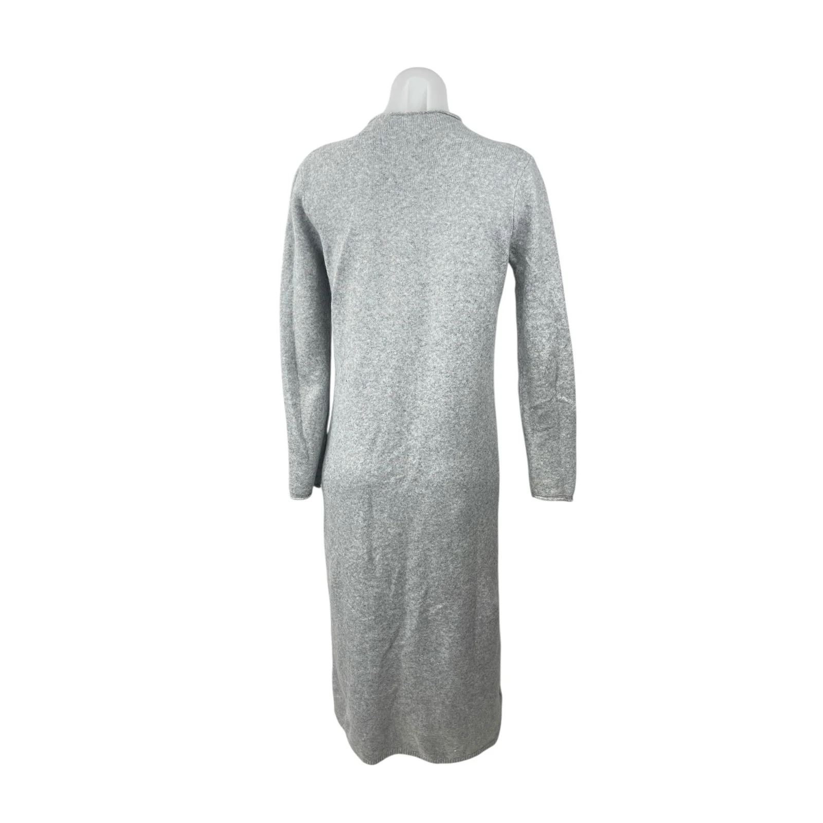 MNG Mango Women's Gray Heather Long Sleeve Mock Neck Knit Midi Sweater Dress S - Image 3
