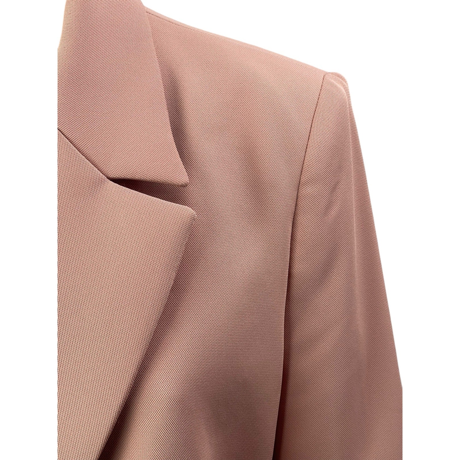 MNG Mango Women's Pink Double Breasted Peak Lapel Blazer Coat Jacket Size 6 - Image 3