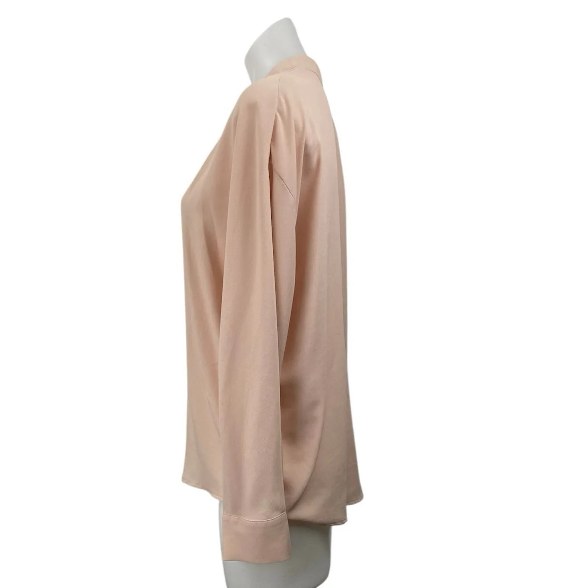 MNG Mango Women's Pink V Neck Long Sleeve Button Up Shirt Blouse Top Size 8 - Image 2
