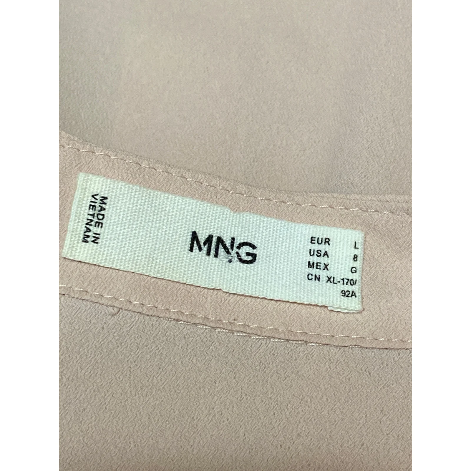 MNG Mango Women's Pink V Neck Long Sleeve Button Up Shirt Blouse Top Size 8 - Image 4
