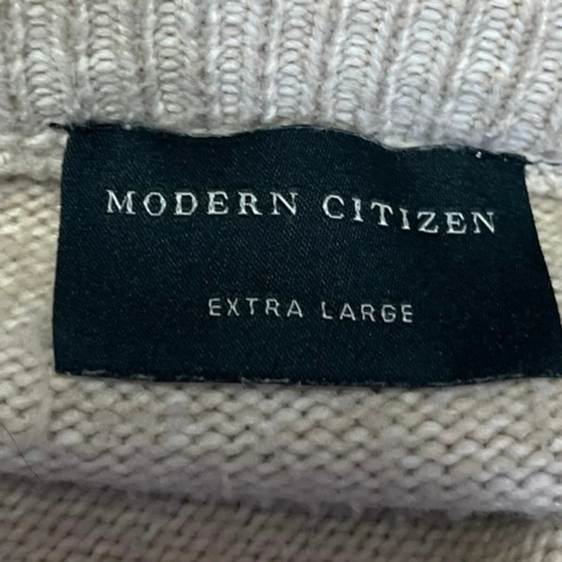 Modern Citizen Beige Ribbed Knit Long Sleeve Crewneck Pullover Sweater Top Sz XL - Image 3