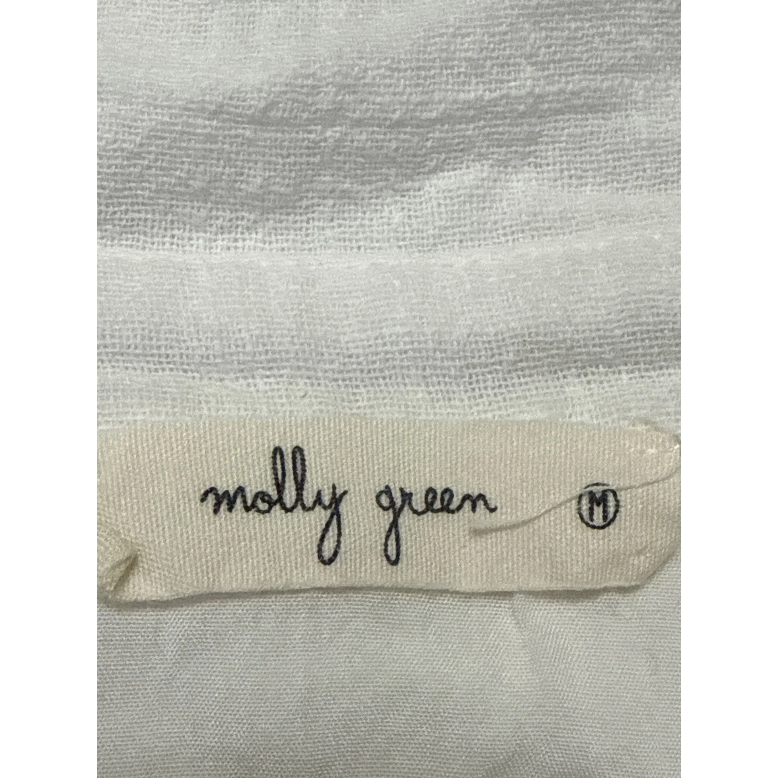 Molly Green White Collared Short Sleeve Tiered  Mini Flare Shirt A-Line Dress M - Image 4