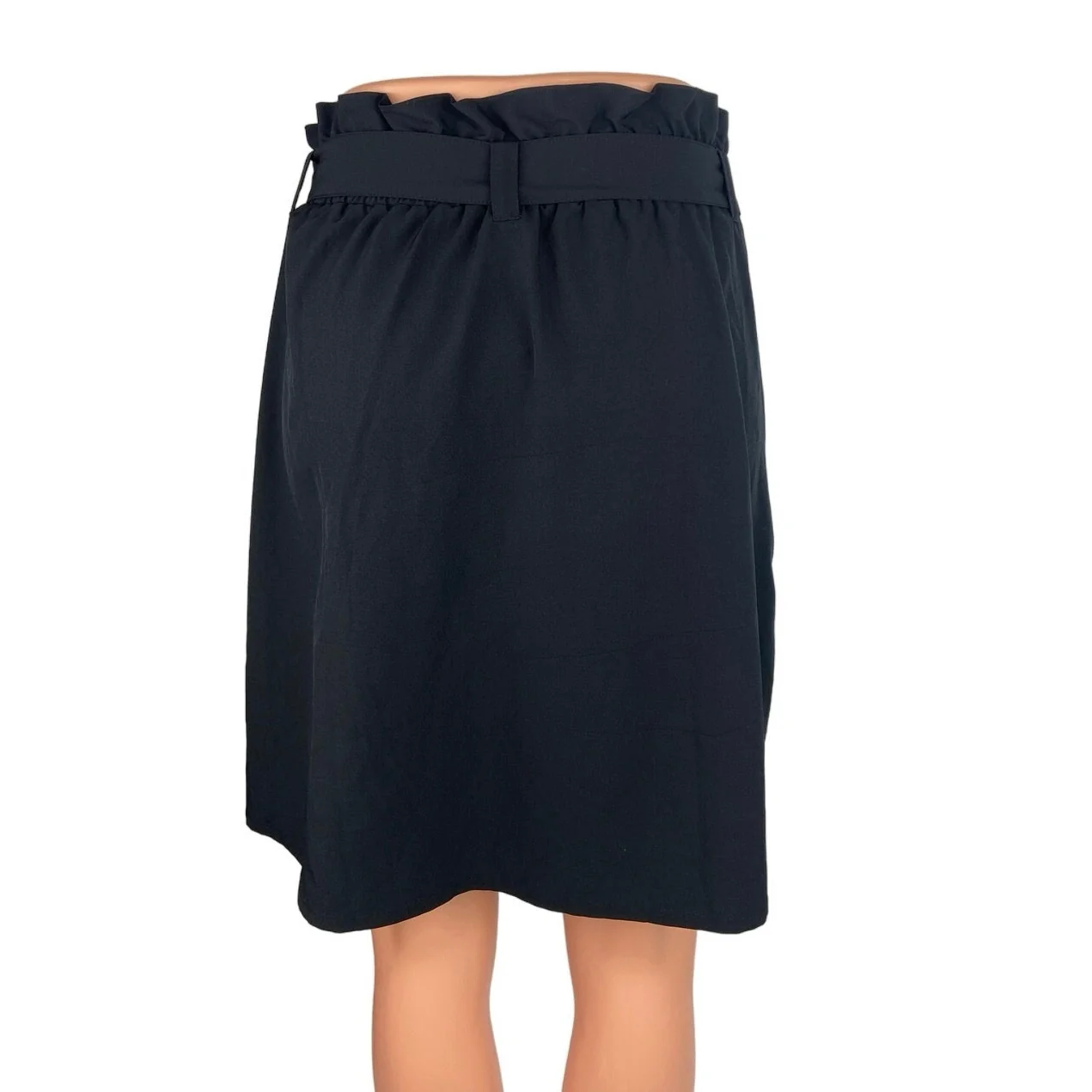 Mondetta Black Belted High Waisted Pockets Paperbag Pencil Mini Skirt Size M - Image 3