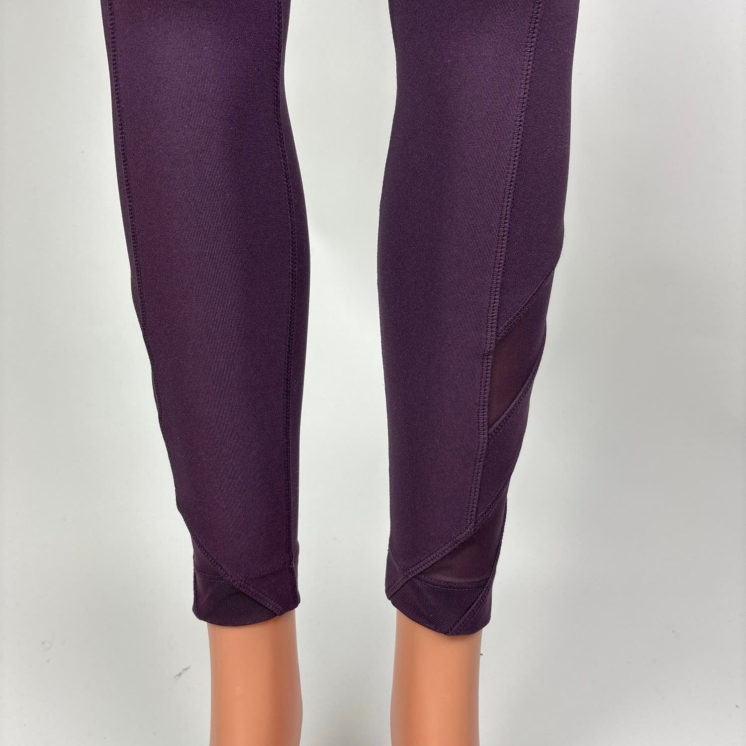 Mondetta Purple Mesh Pockets High Rise Ankle Skinny Pull On Yoga Leggings Size S - Image 7