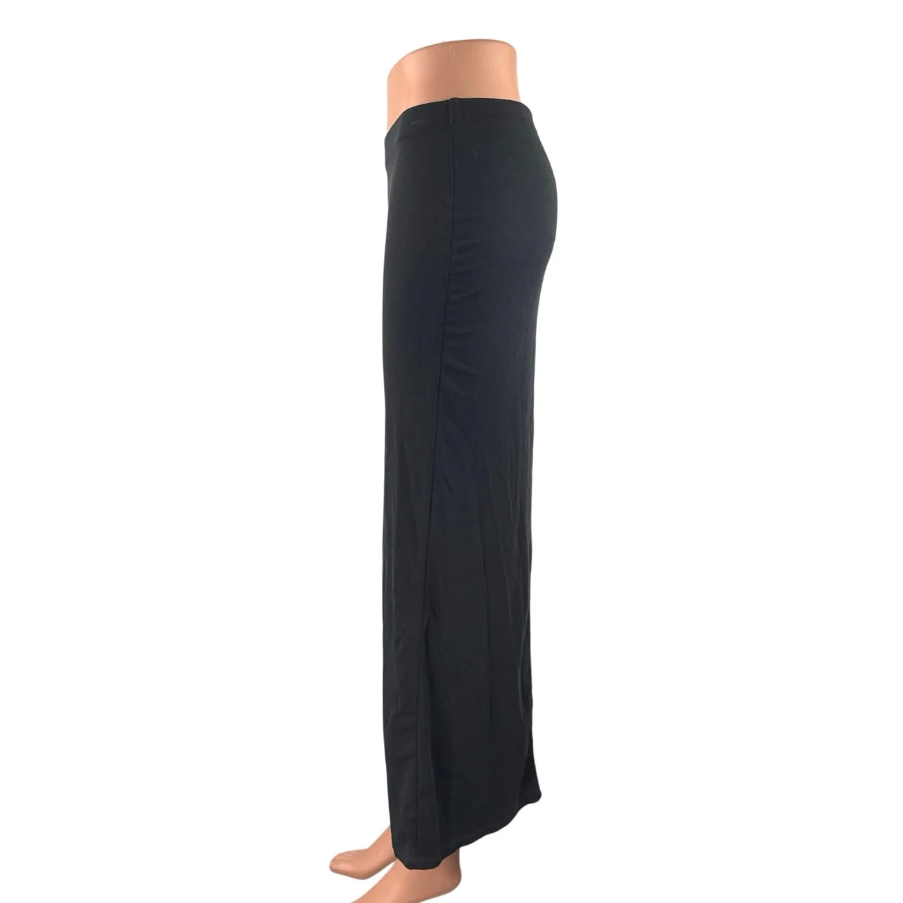 Monki Womens Black High Waisted Pull On Straight Pencil Midi Slip Skirt Size XXS - Image 2