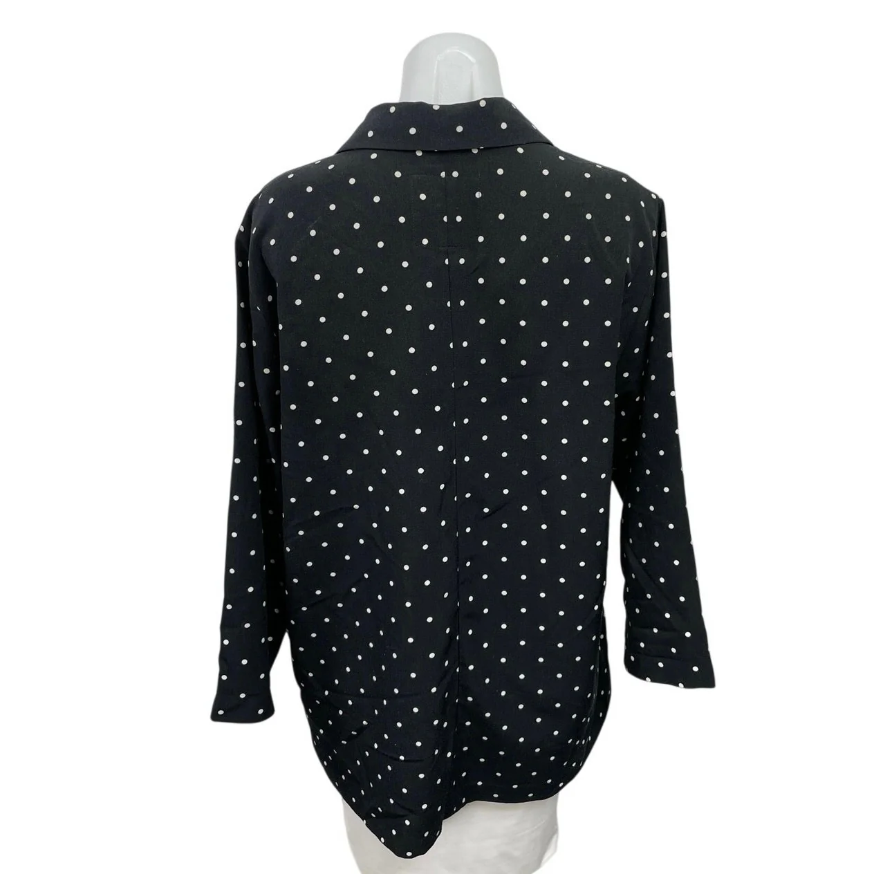 Monki Women's Black Polka Dots Notch Lapel Pocket Blazer Coat Jacket Size M - Image 3