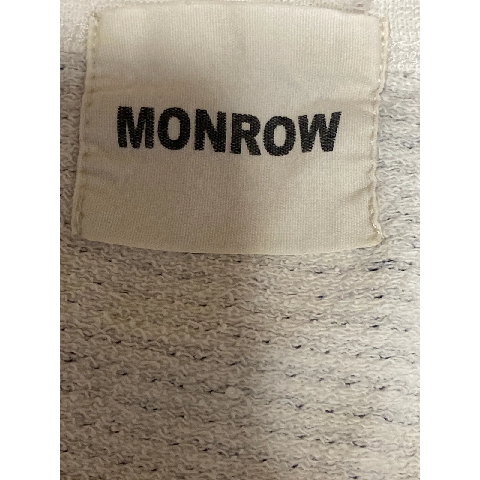 Monrow Women's Gray Kiss Mark Long Sleeve Crew Striped T Shirt Tee Top Size S - Image 5