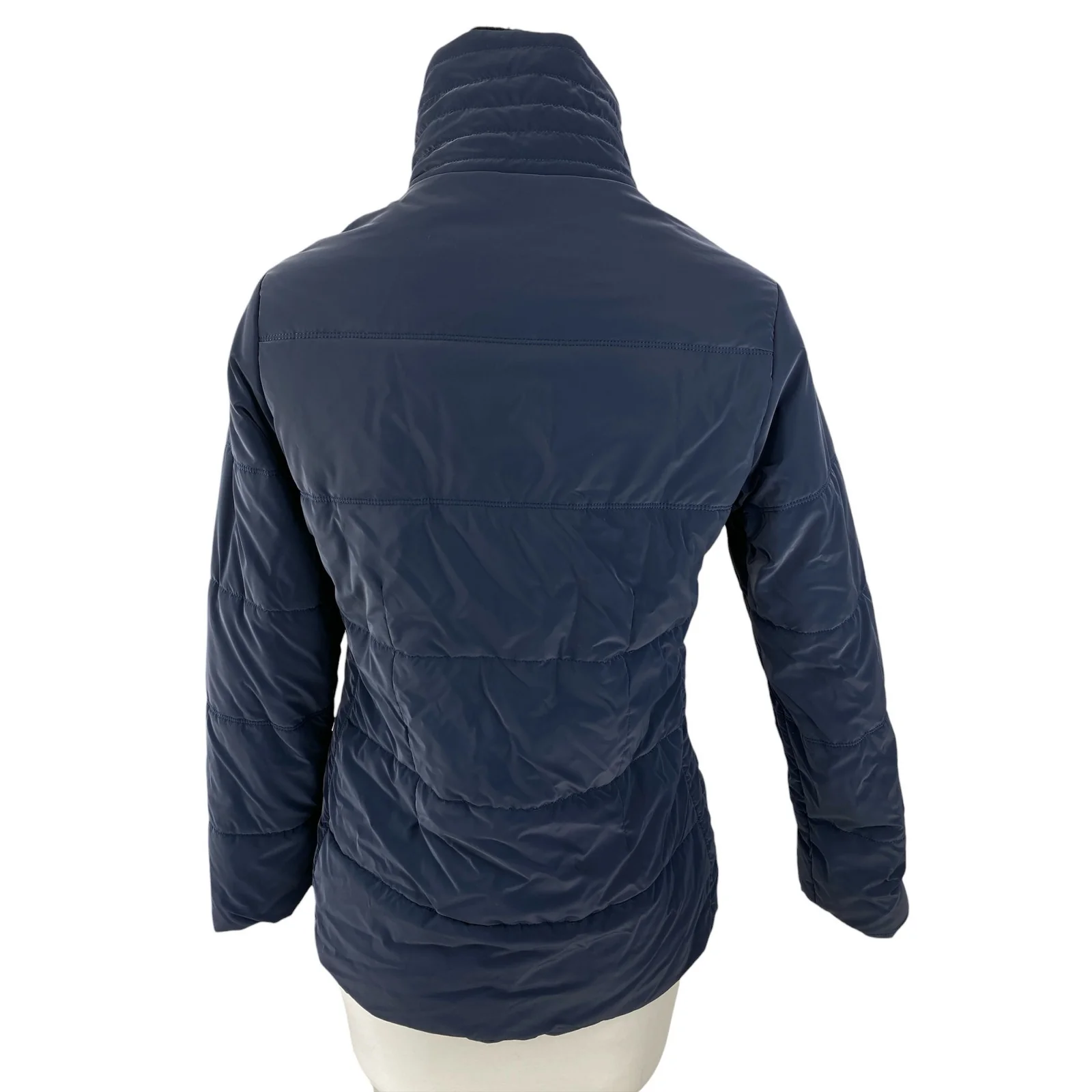 Monte Carlo Women's Navy Blue Long Sleeve Puffer Quilter Coat Jacket Size M - Image 2