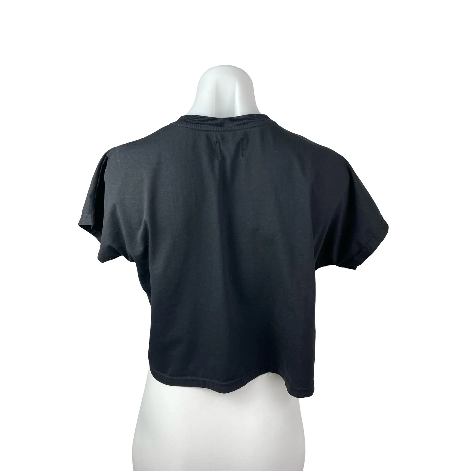 #Mood Dolce & Banana Black Graphic Short Sleeve Crew Neck Crop T Shirt Tee Top 2 - Image 3