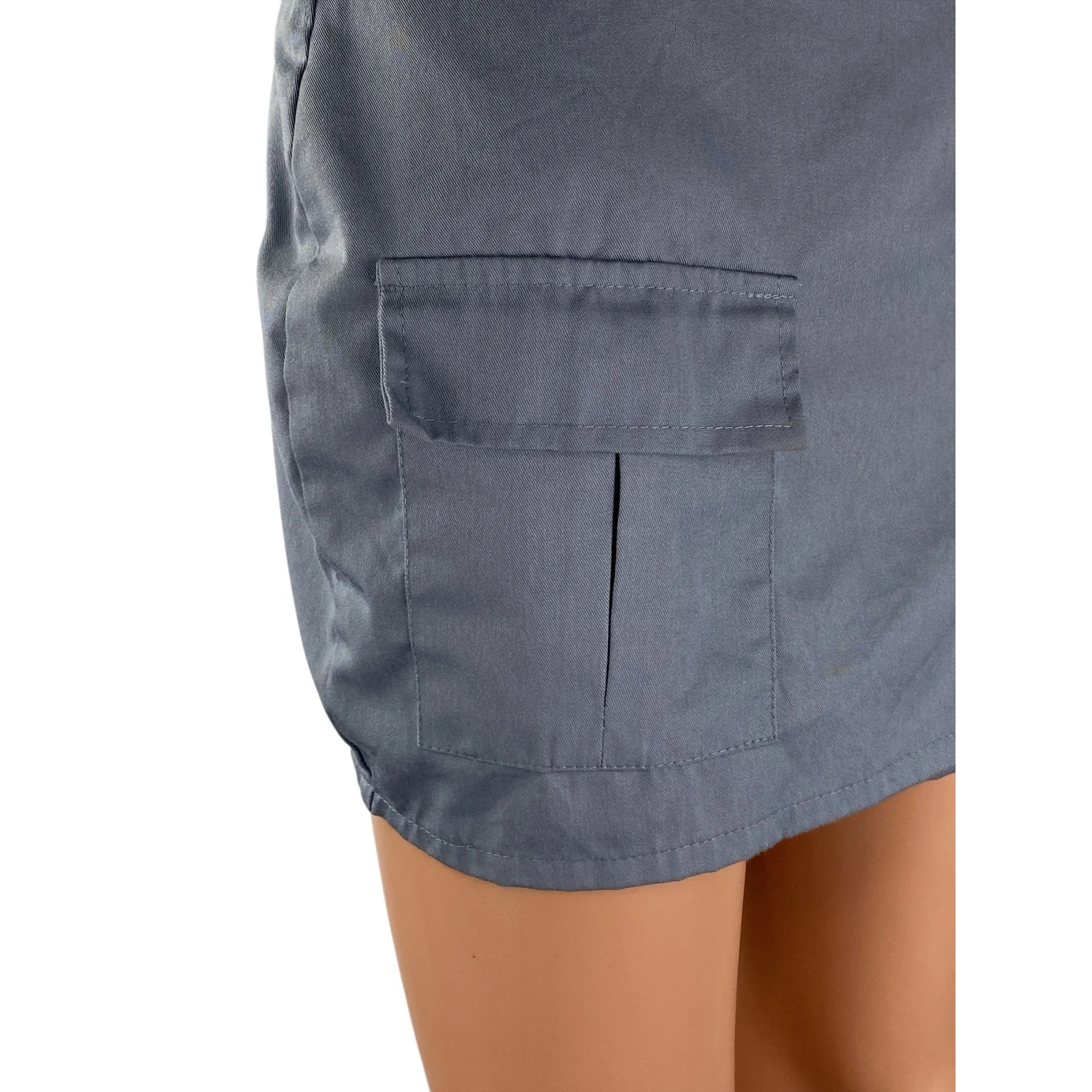 Motel Women's Gray Cargo Pocket High Rise Mini Athletic Utility Cargo Skirt XS - Image 2