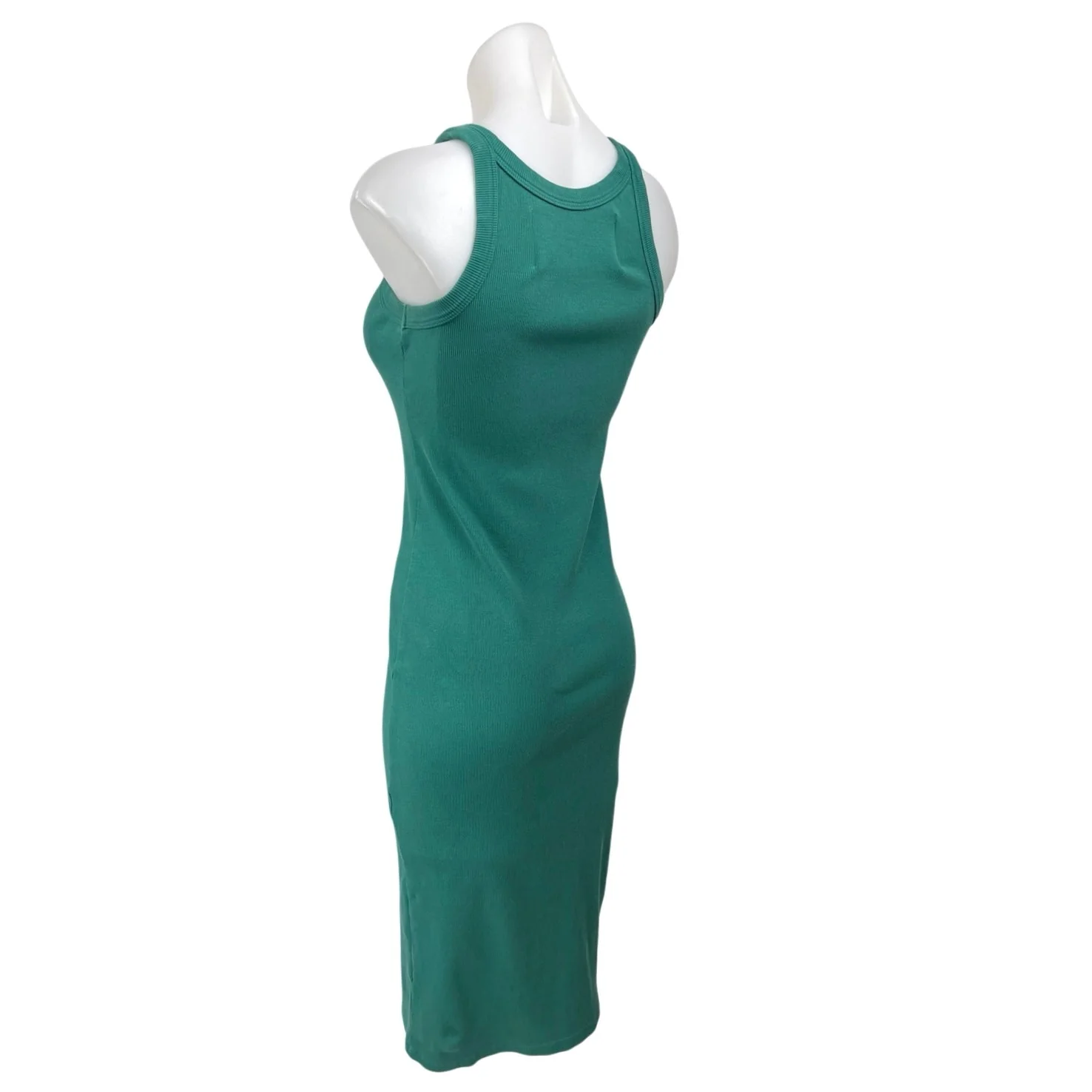 Mother Chin Ups Green Rib Knit Sleeveless Camisole Midi Bodycon Tank Dress Sz XS - Image 2