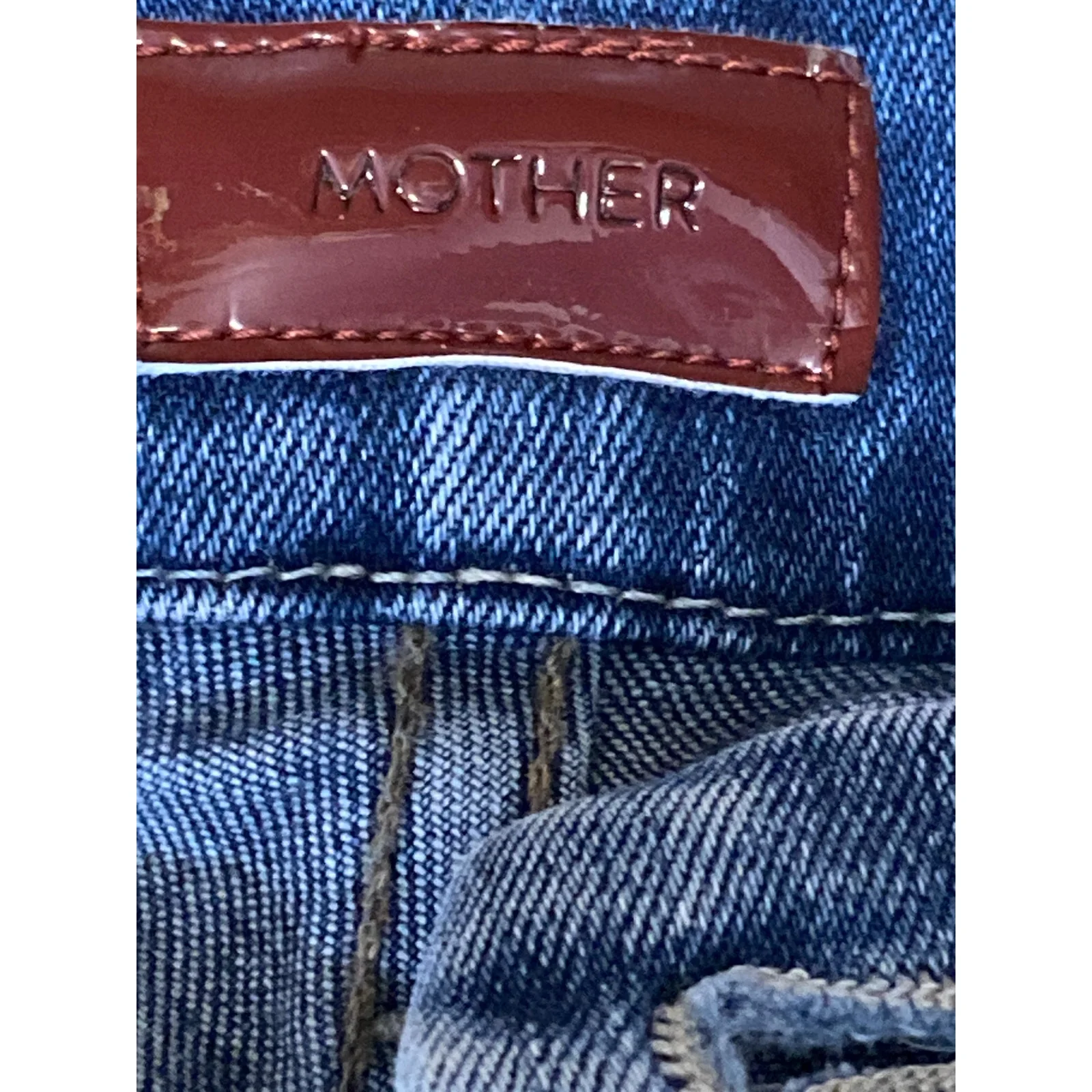 Mother Women's Blue High Waisted Medium Wash Raw Hem Skinny Denim Jeans Size 26 - Image 4